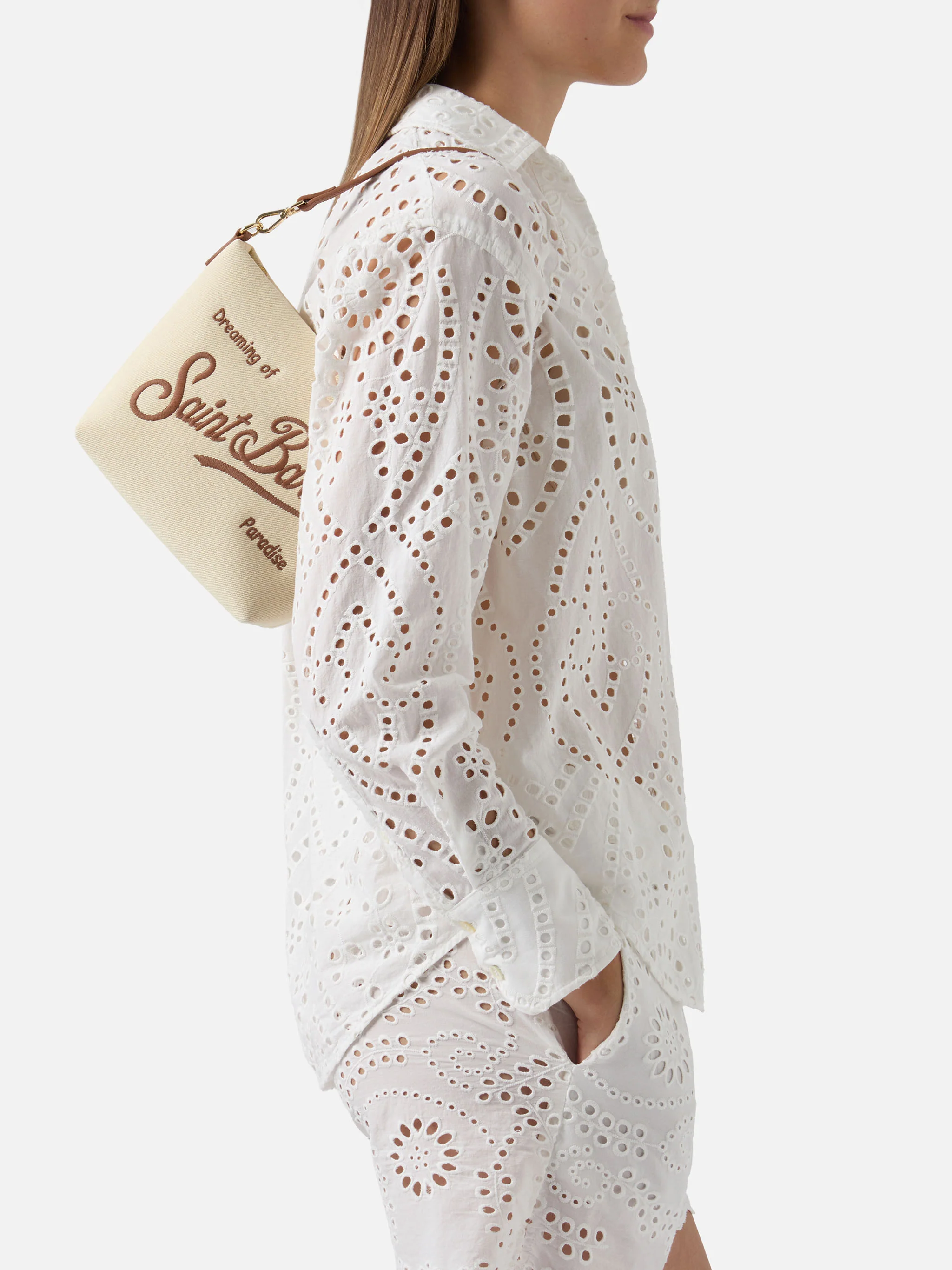 Aline bag in canvas with leather details - Image 2