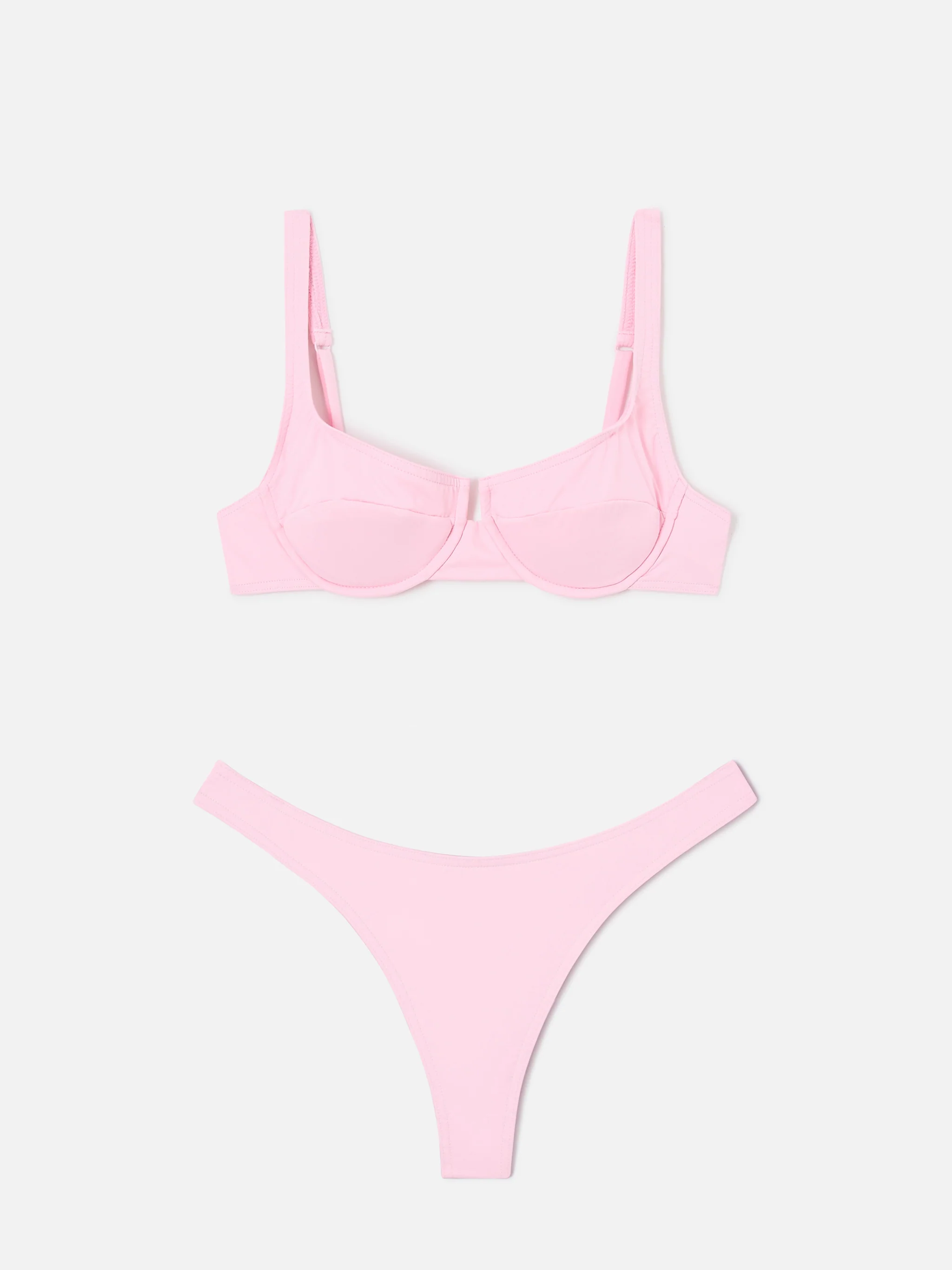 Amira Naomi light pink balconette bikini in solid color