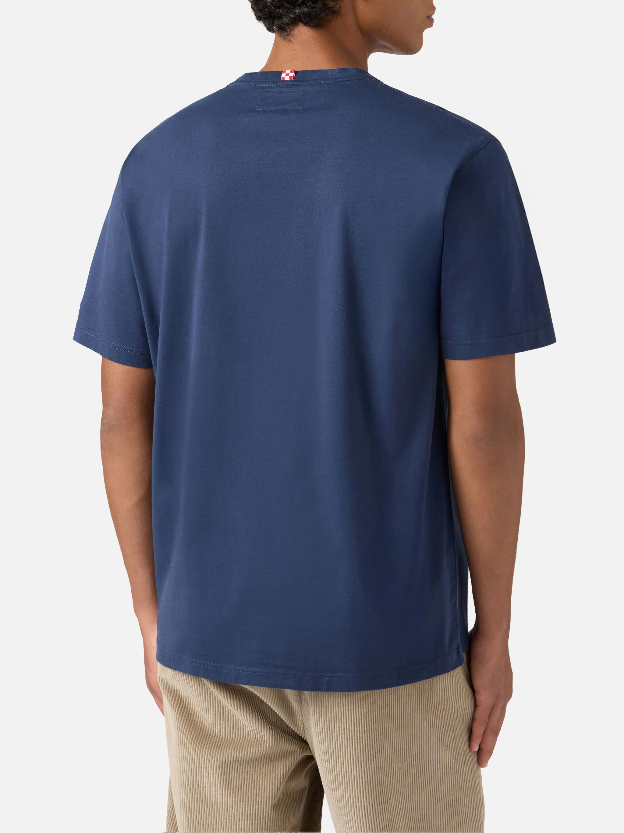 Arnott cotton T-shirt in blue with Caffè Corretti Negroni Sbagliati embroidery - Image 3