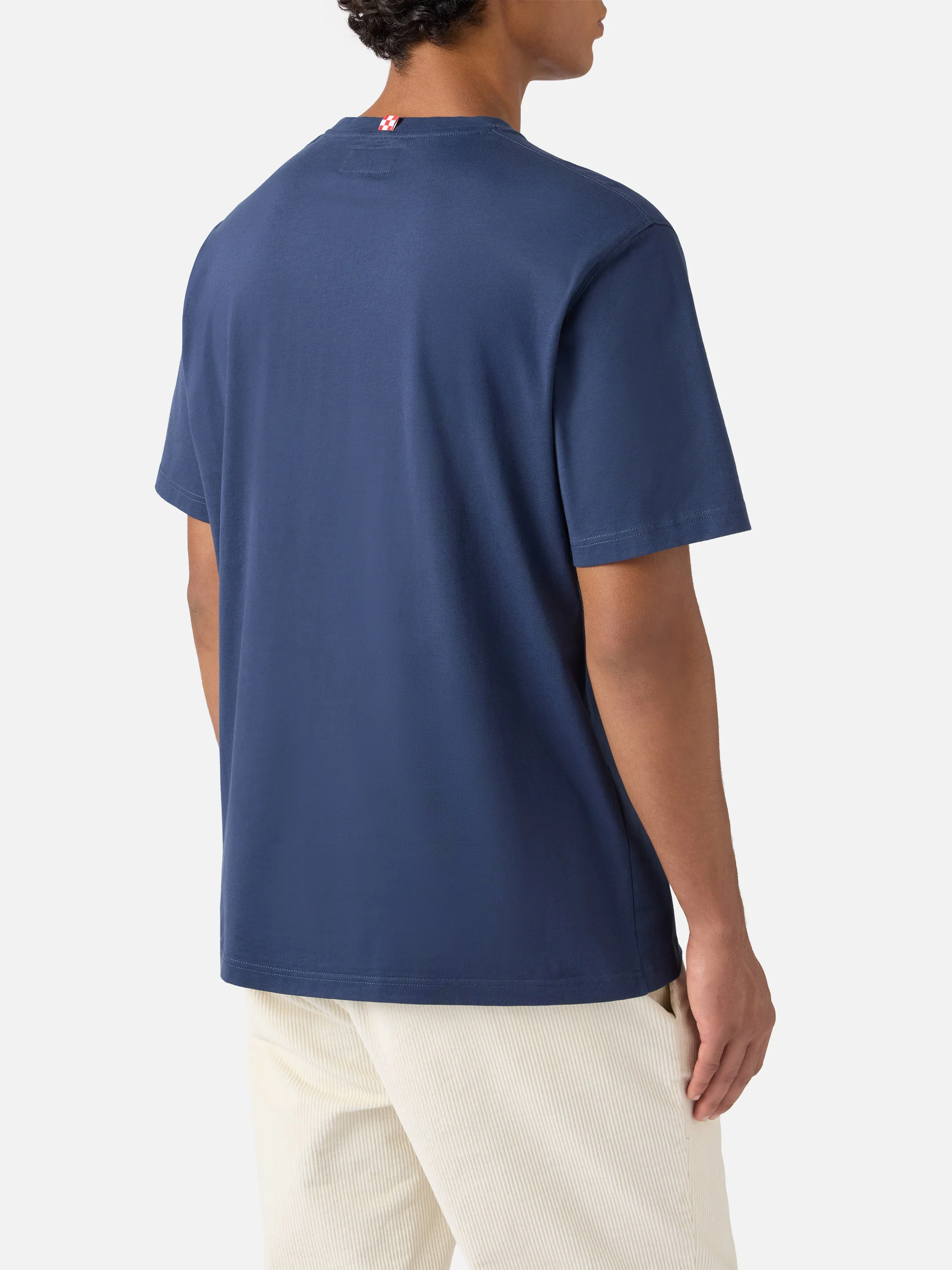 Arnott cotton T-shirt in blue with Snoopy My life is complicated embroidery | PEANUTS SPECIAL EDITION - Image 3