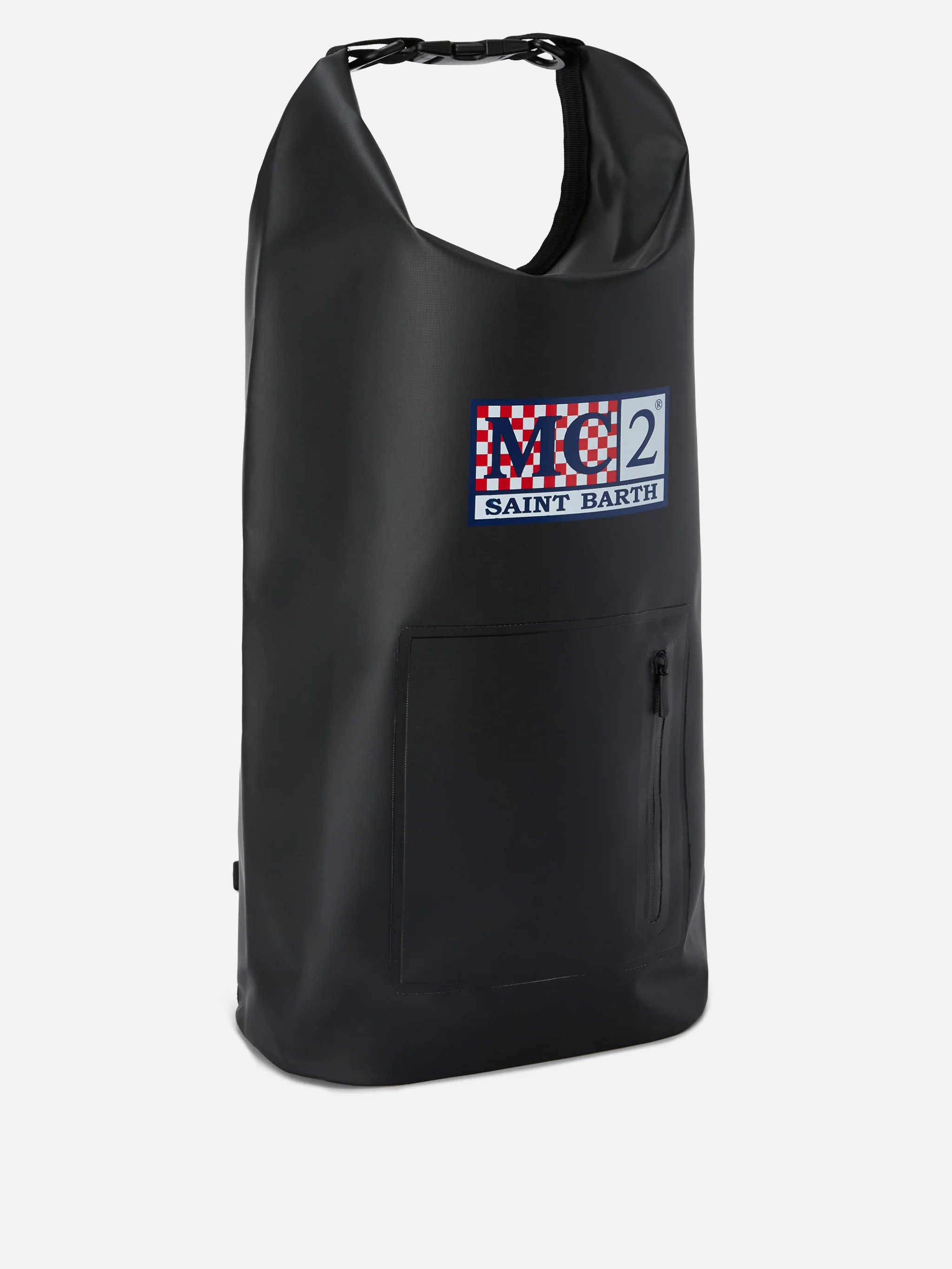 Backpack Aqua backpack in black solid-color PVC with printed logo - Image 2