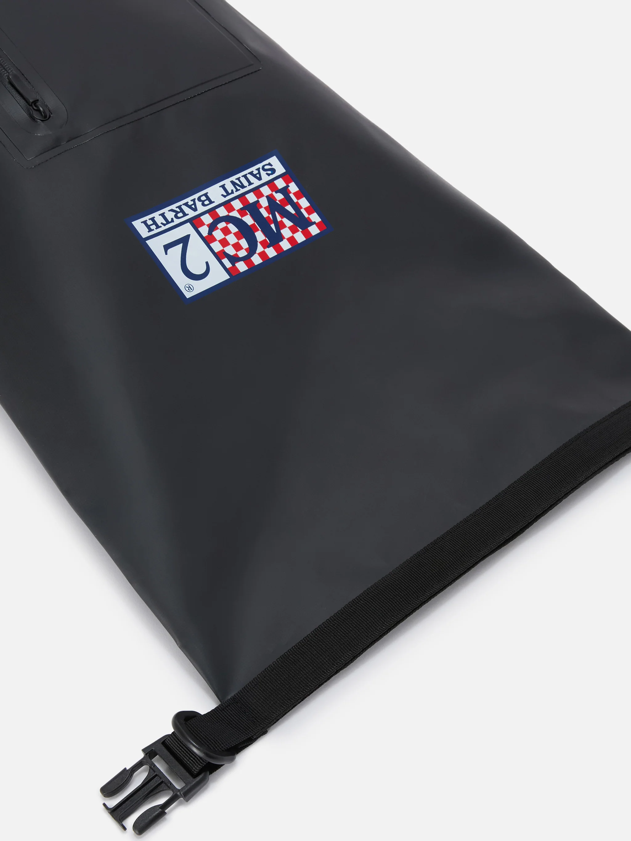 Backpack Aqua backpack in black solid-color PVC with printed logo - Image 4