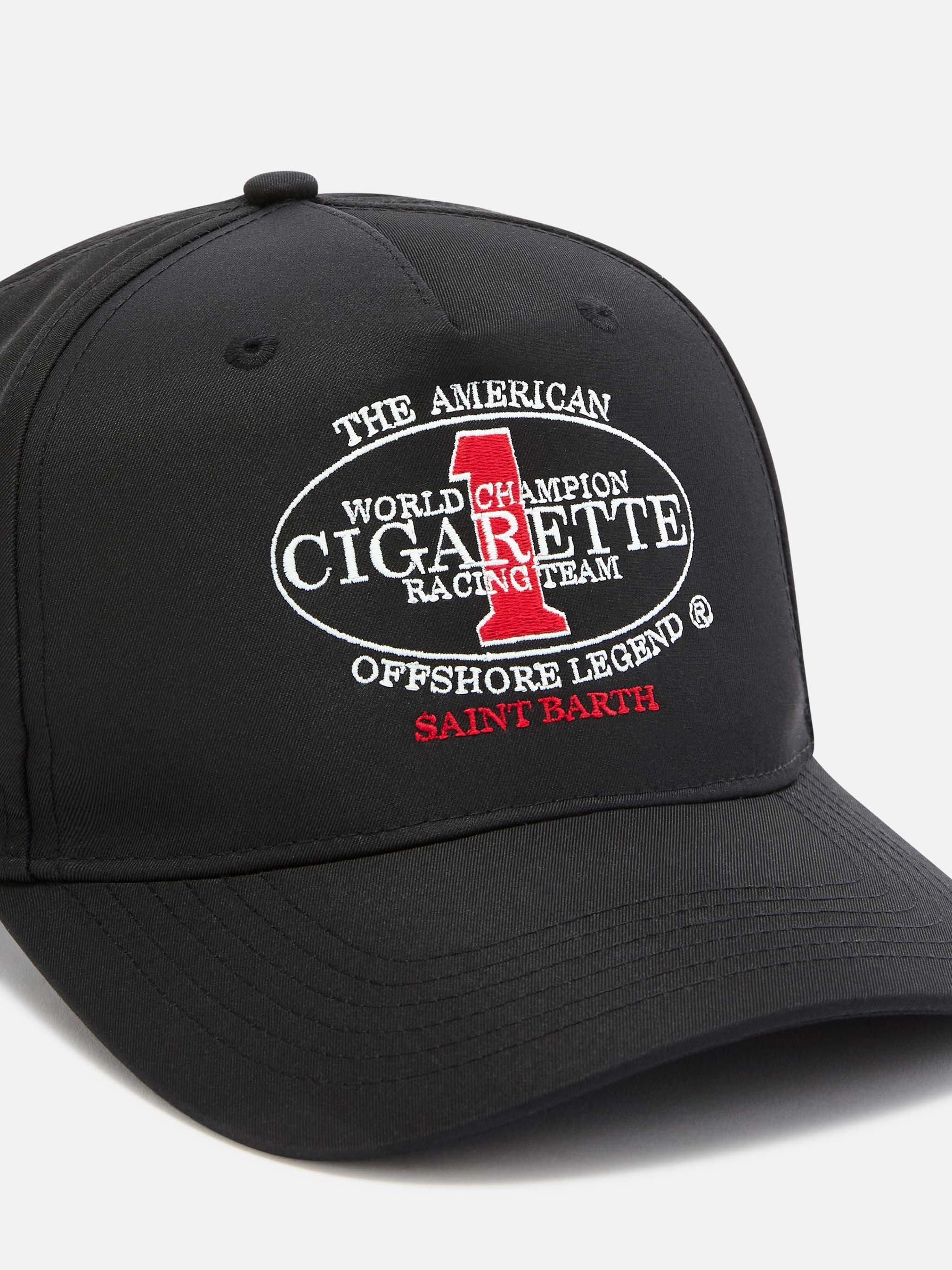 Baseball cap with visor in black with Cigarette embroidery | CIGARETTE SPECIAL EDITION - Image 2