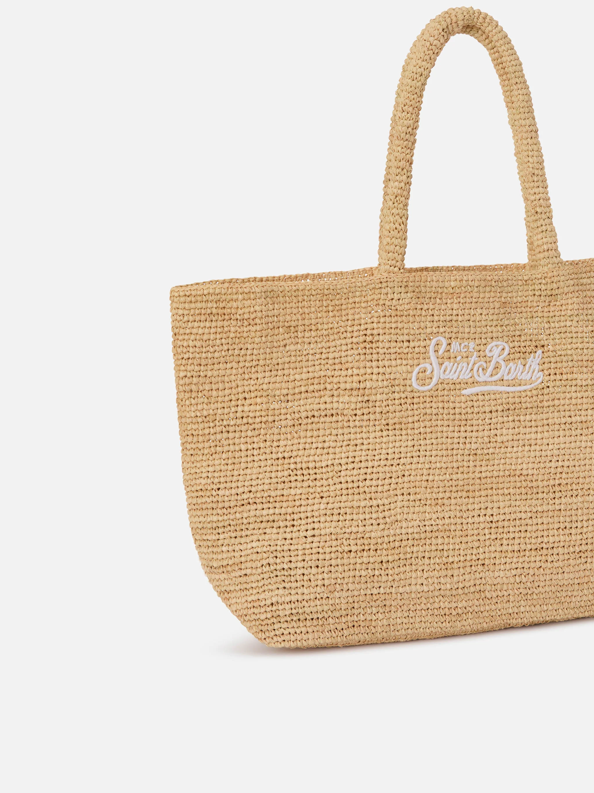 Beach raffia bag with embroidered logo - Image 3