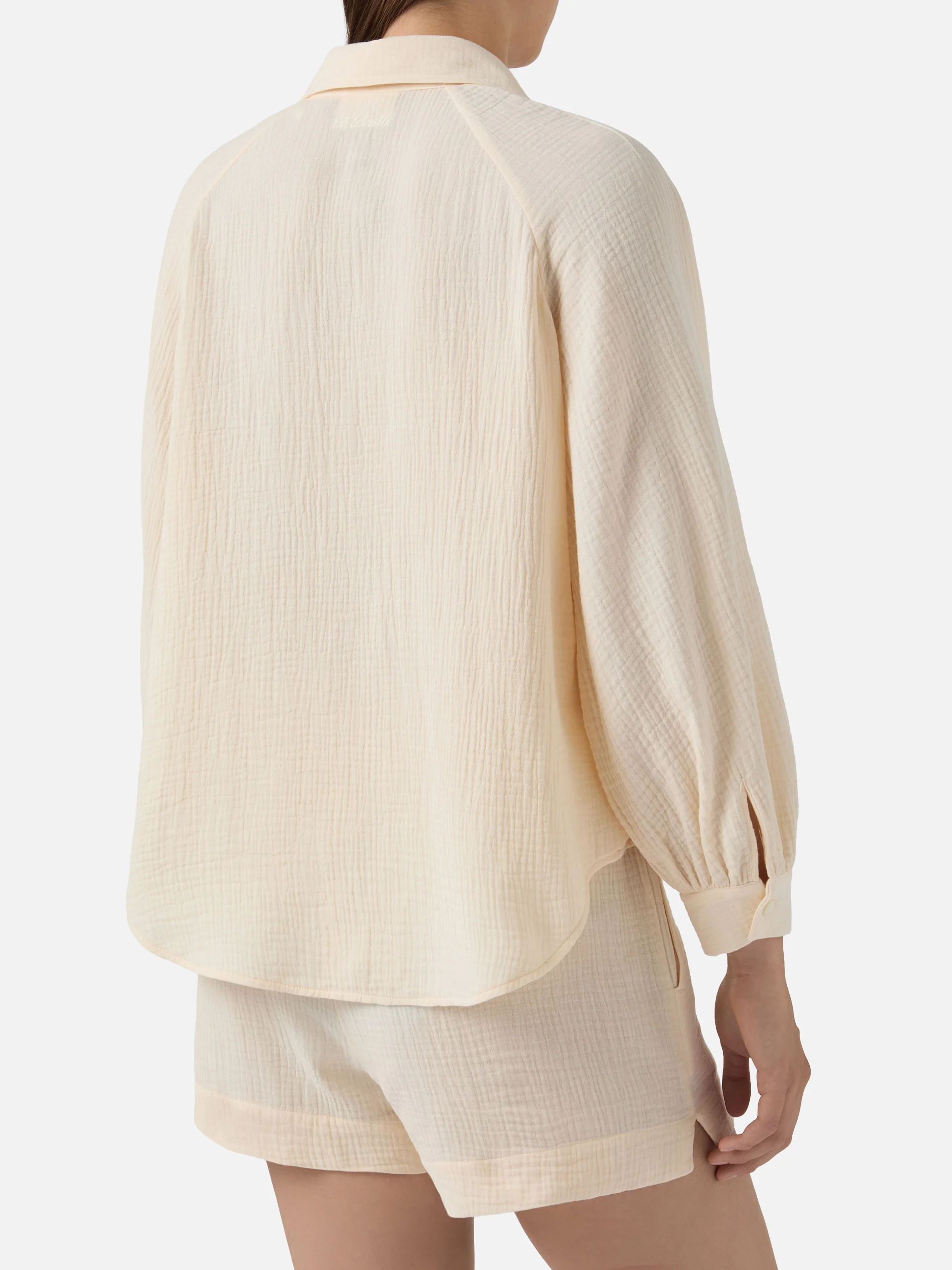 Beige cotton muslin Maira blouse - Image 4