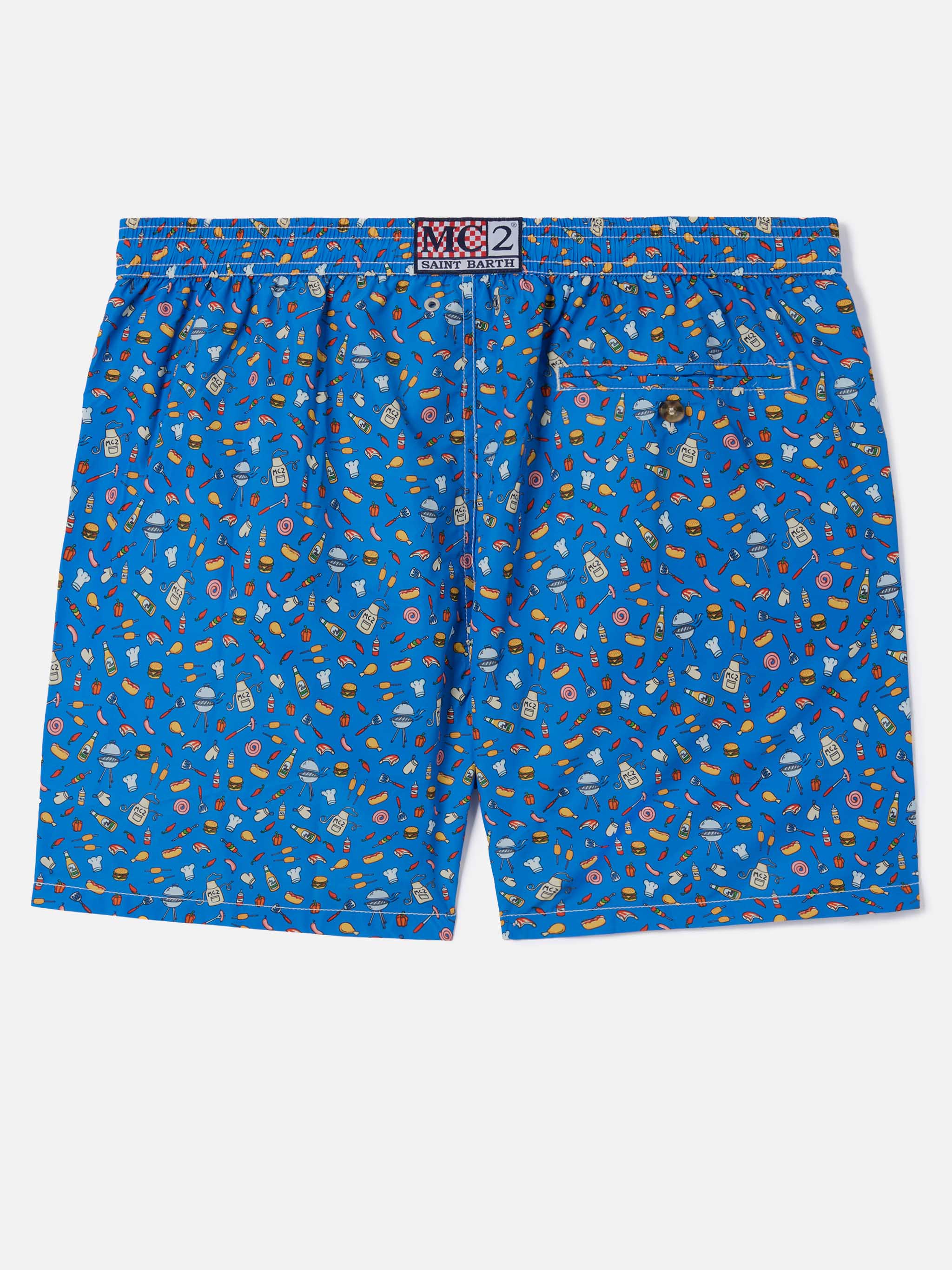 Bluette Lighting Micro swim shorts with street food all-over print - Image 2