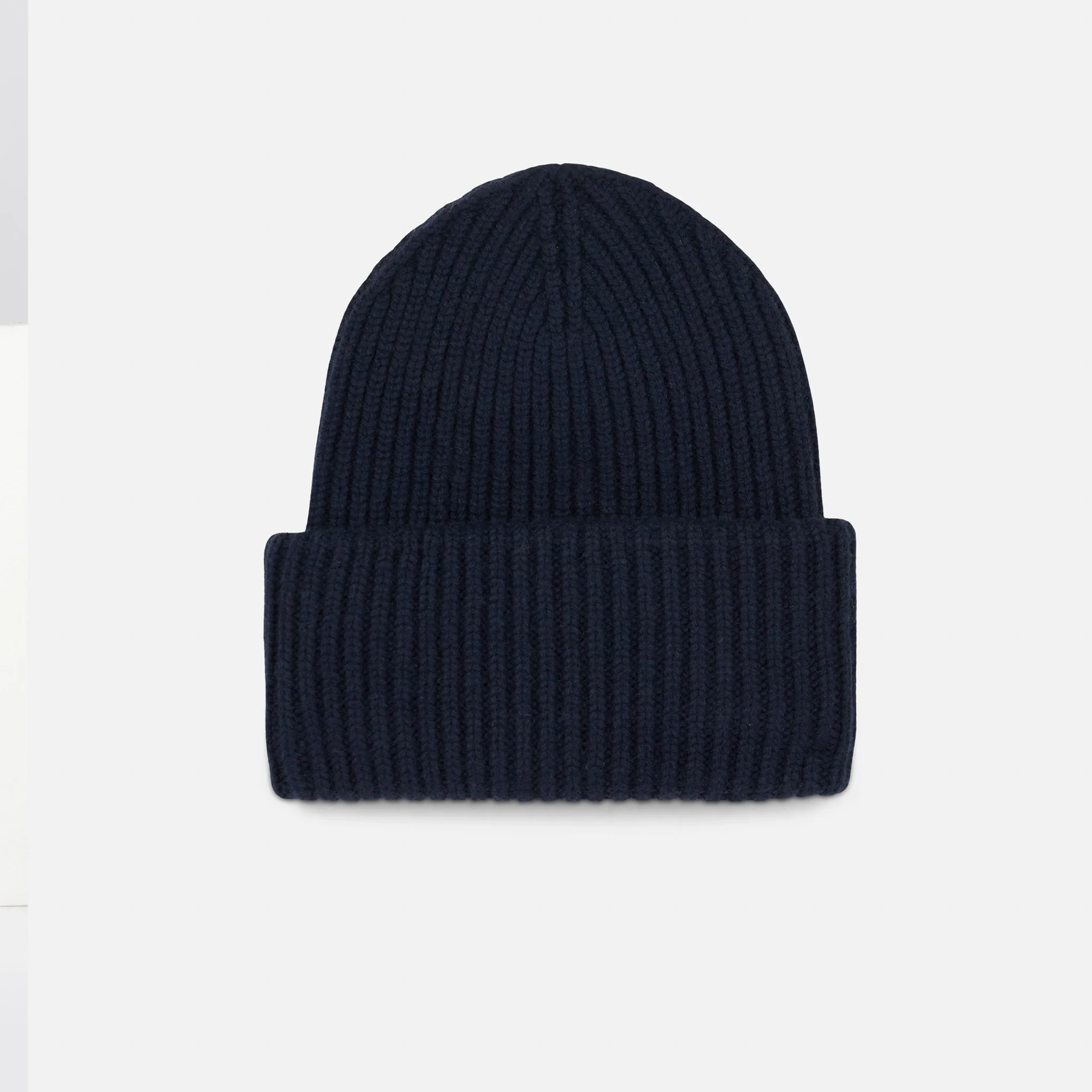 Navy blue ribbed beanie with Saint Barth patch - Image 2