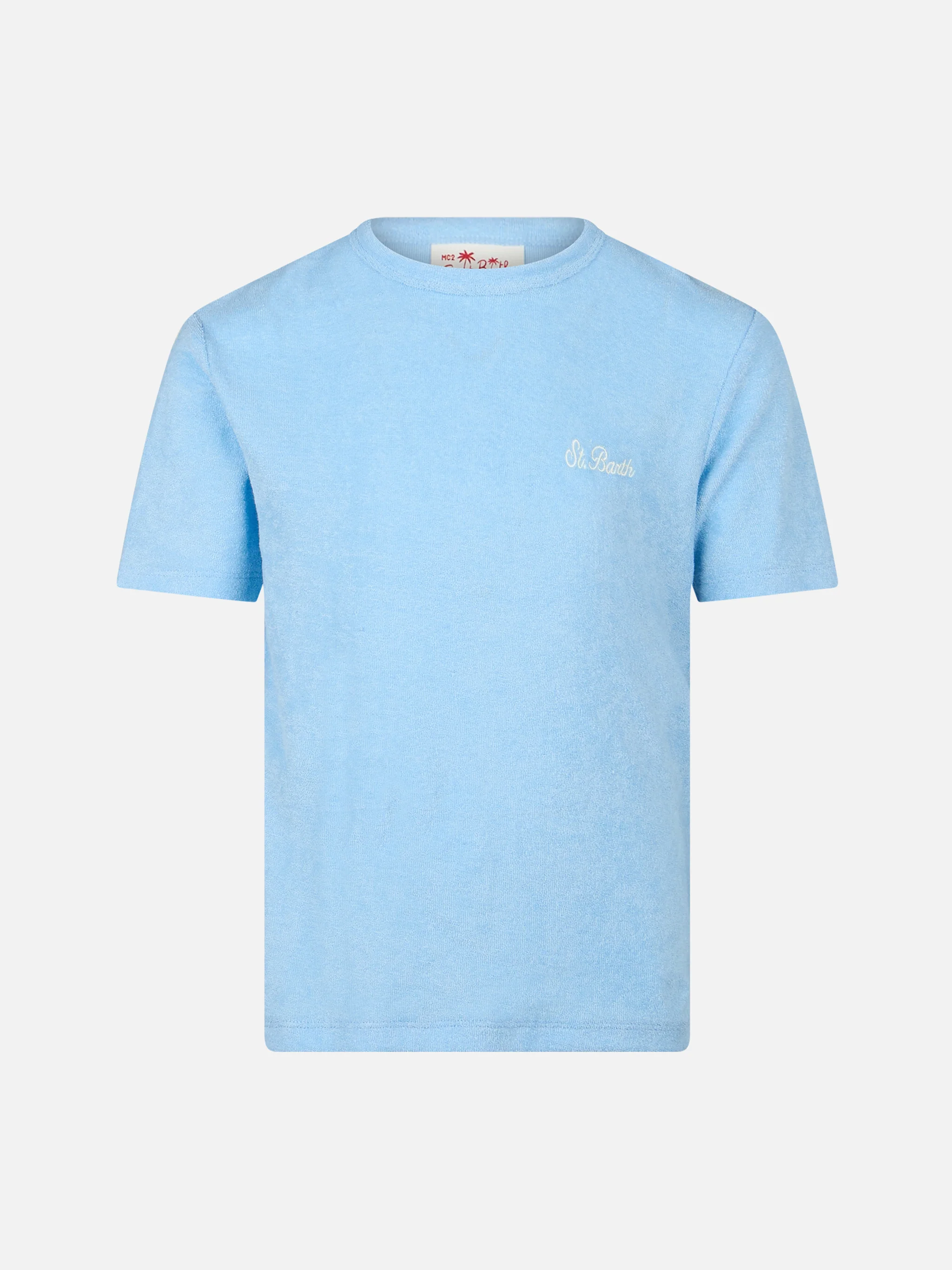 Boy light blue terry t-shirt Gary with St. Barth embroidery