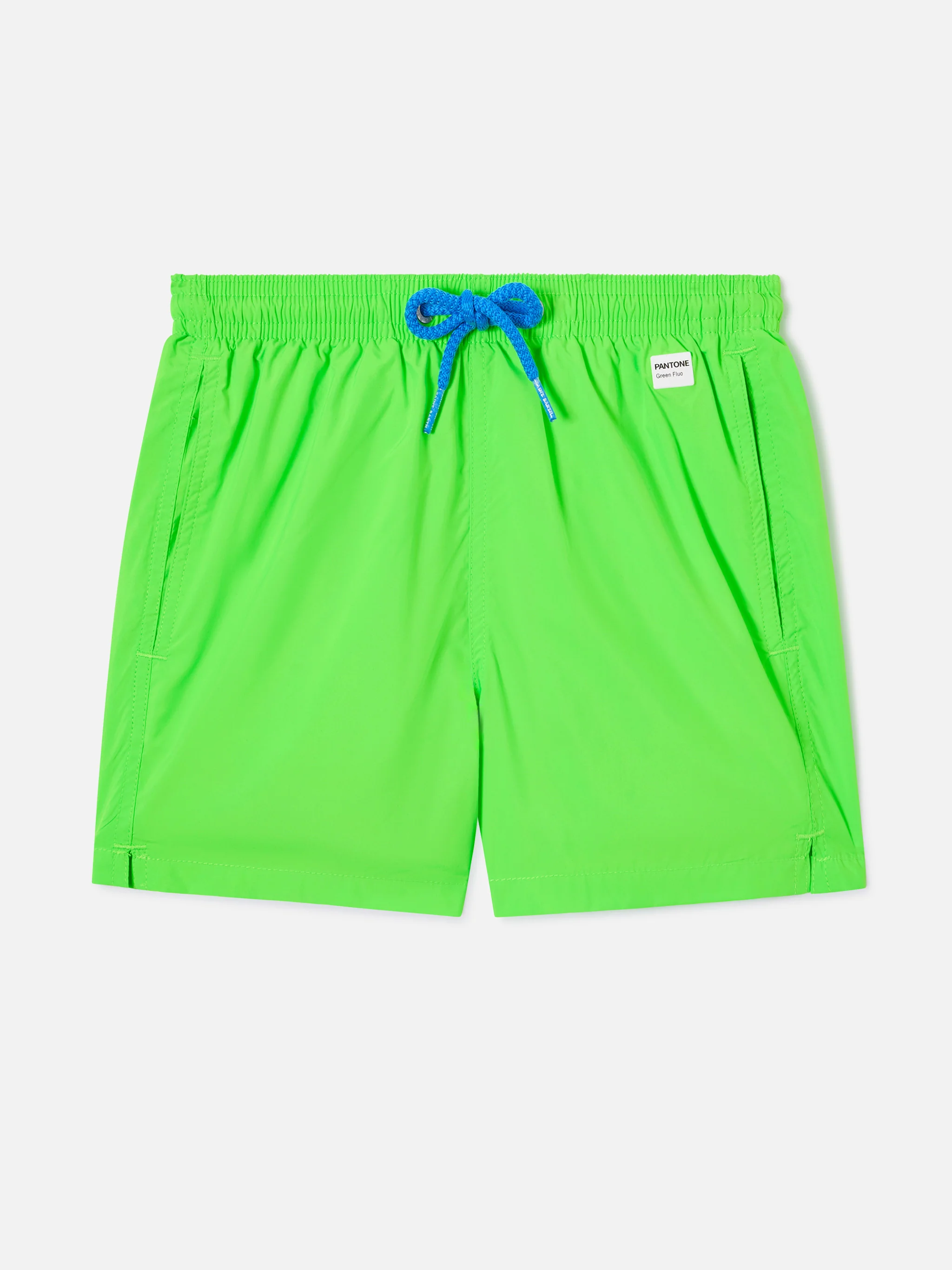 Boy lightweight fabric fluo green swim shorts Jean Lighting Pantone | PANTONE® SPECIAL EDITION