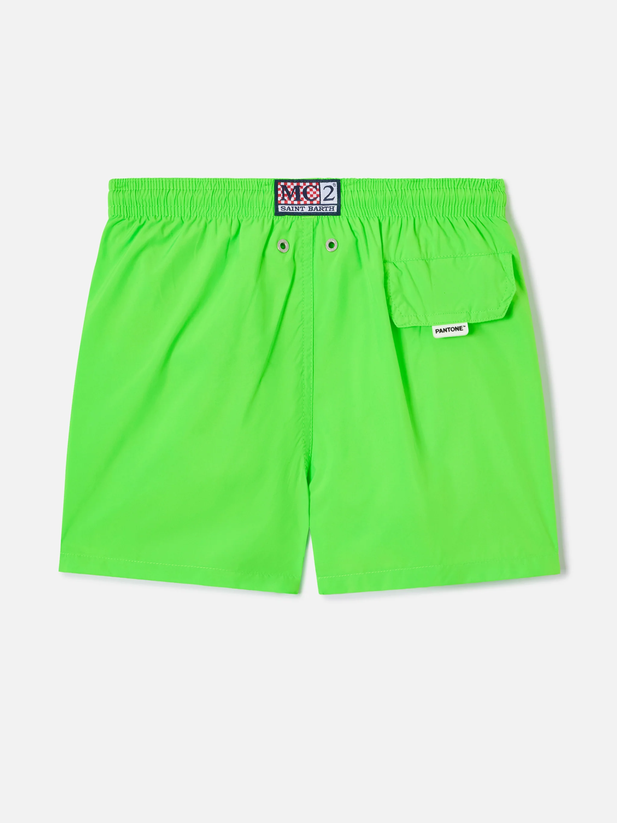 Boy lightweight fabric fluo green swim shorts Jean Lighting Pantone | PANTONE® SPECIAL EDITION - Image 2