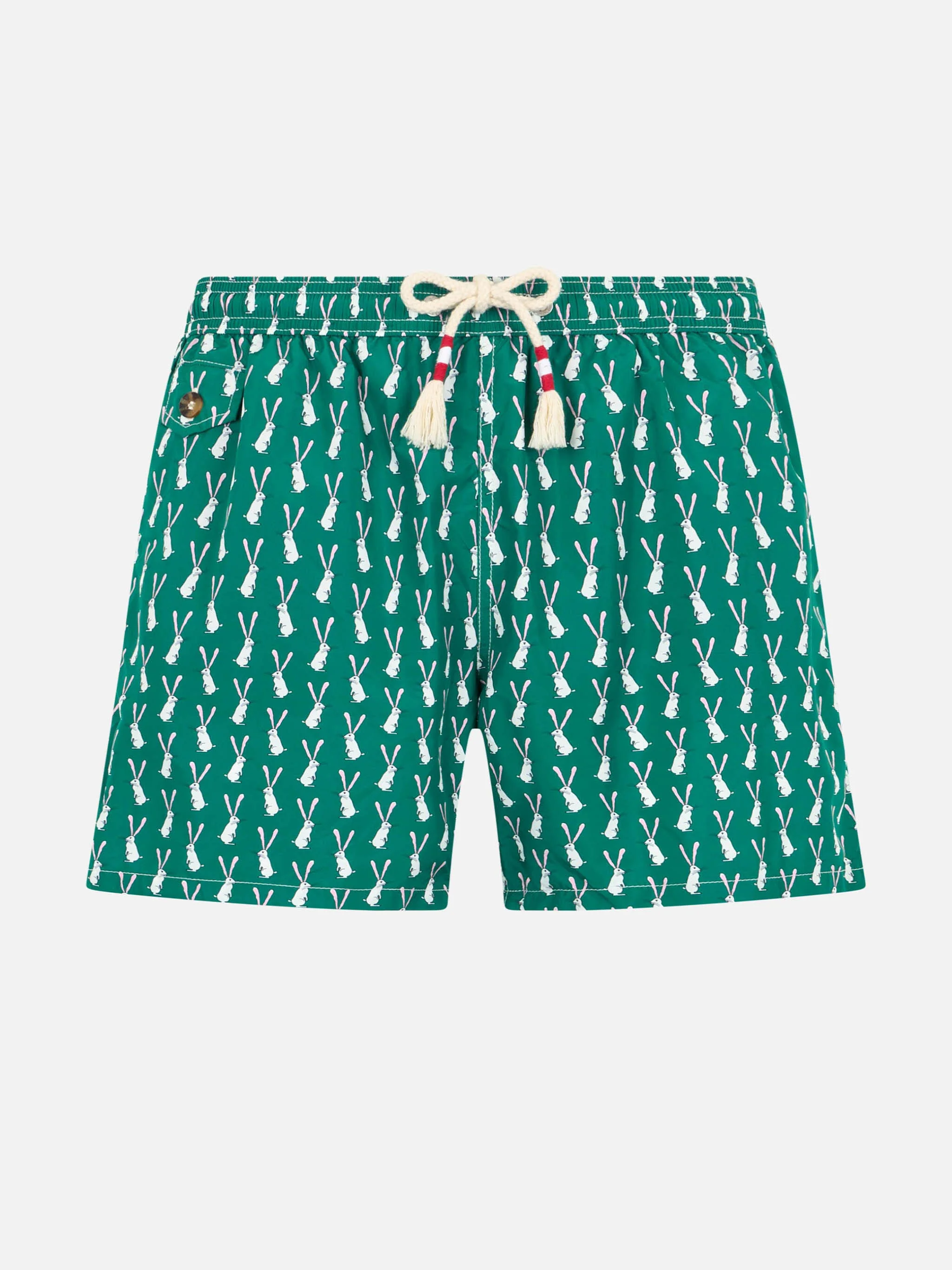 Boy lightweight fabric swim-shorts Jean Lighting 70 with rabbit print