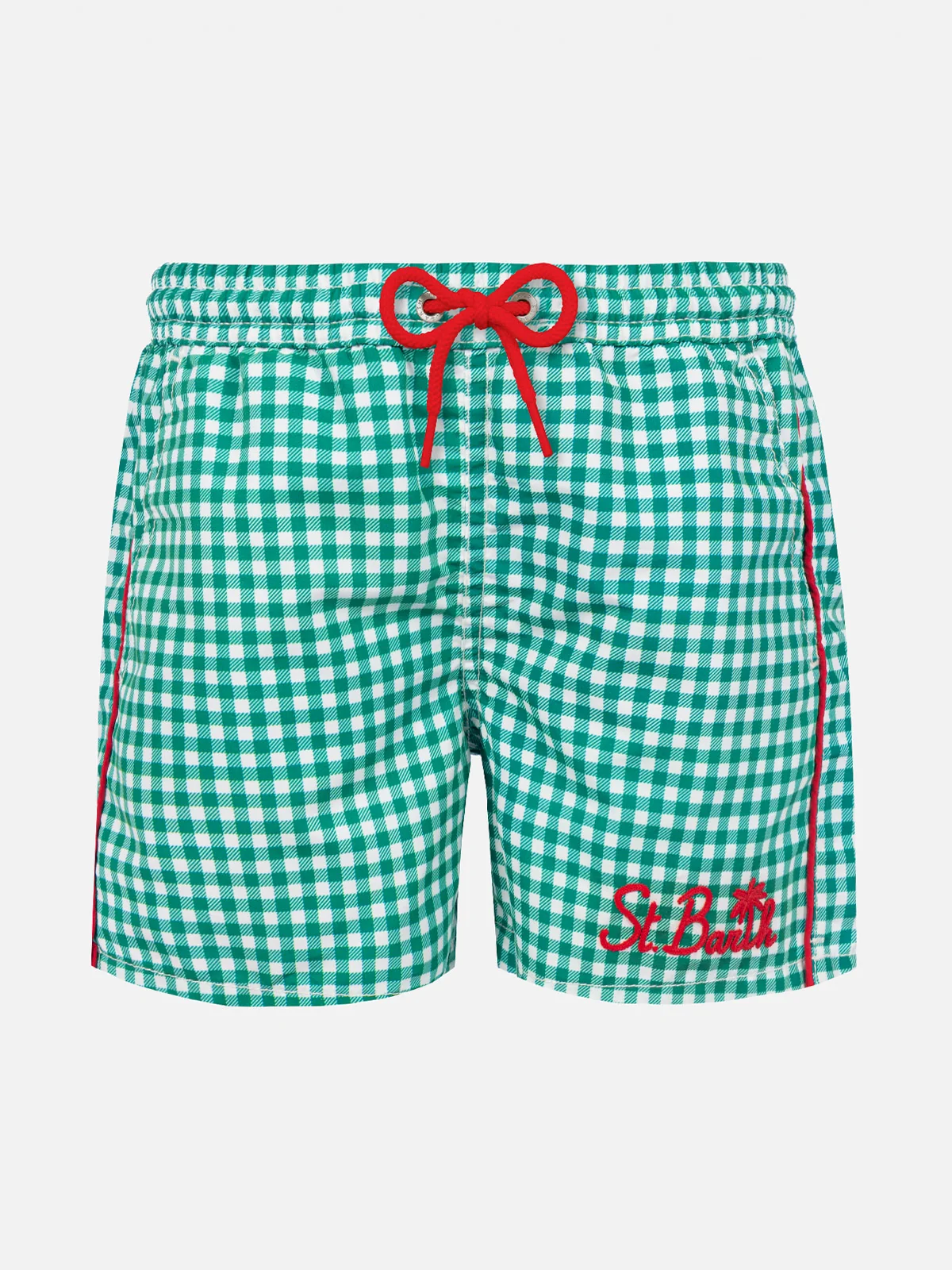 Boy swim shorts with gingham print - Image 5