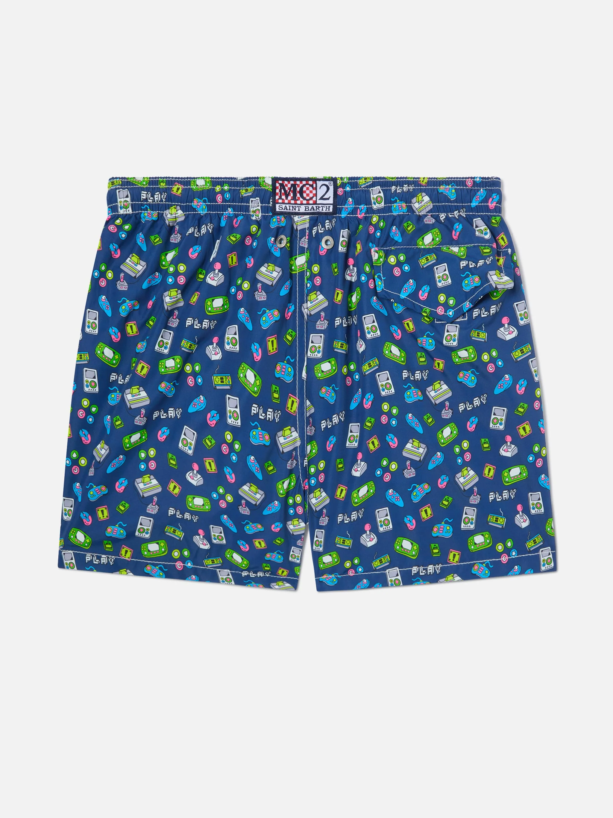 Boy swim shorts with retro games print - Image 2