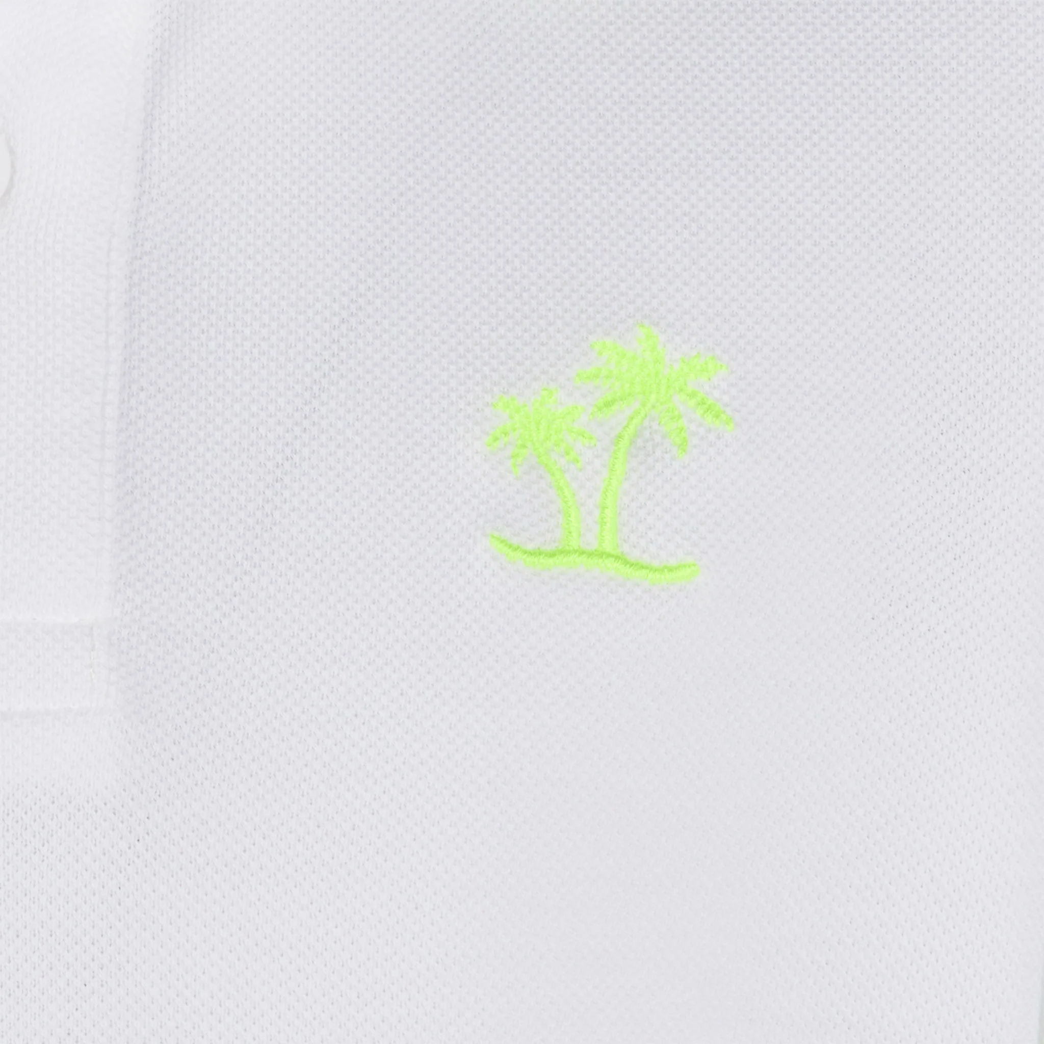 Boy white piquet polo with yellow fluo St. Barth logo - Image 2