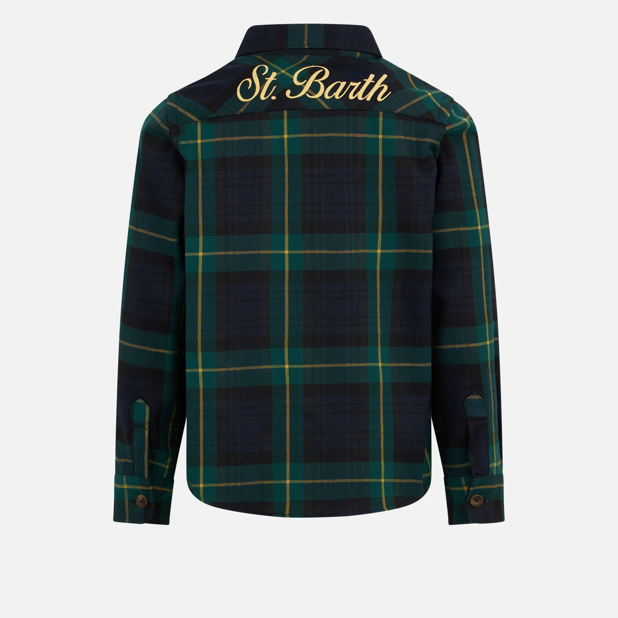 Boy wooly shirt with tartan print - Image 2