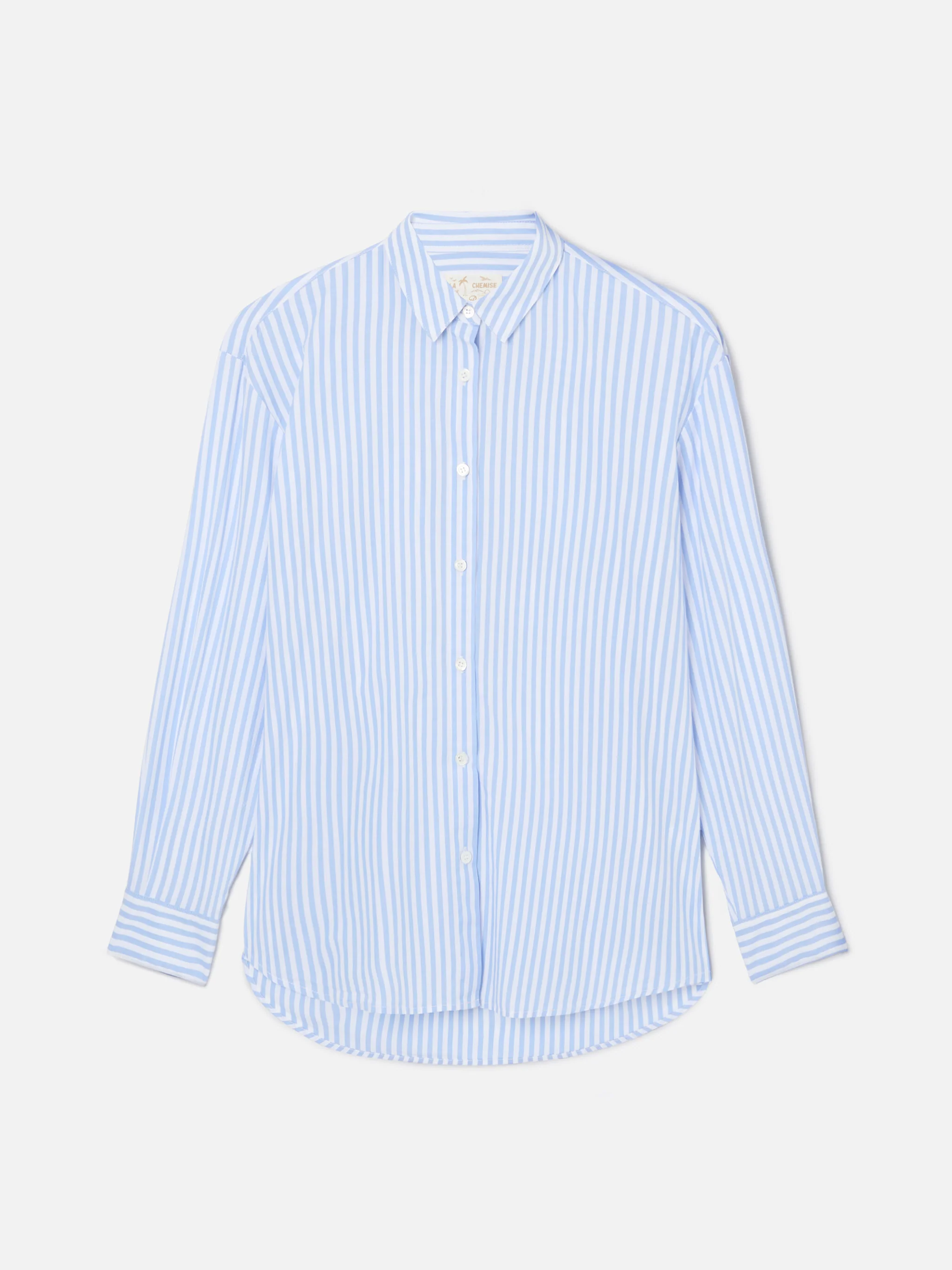 Brigitte light blue striped shirt with Snoopy print | Special Edition - Image 5