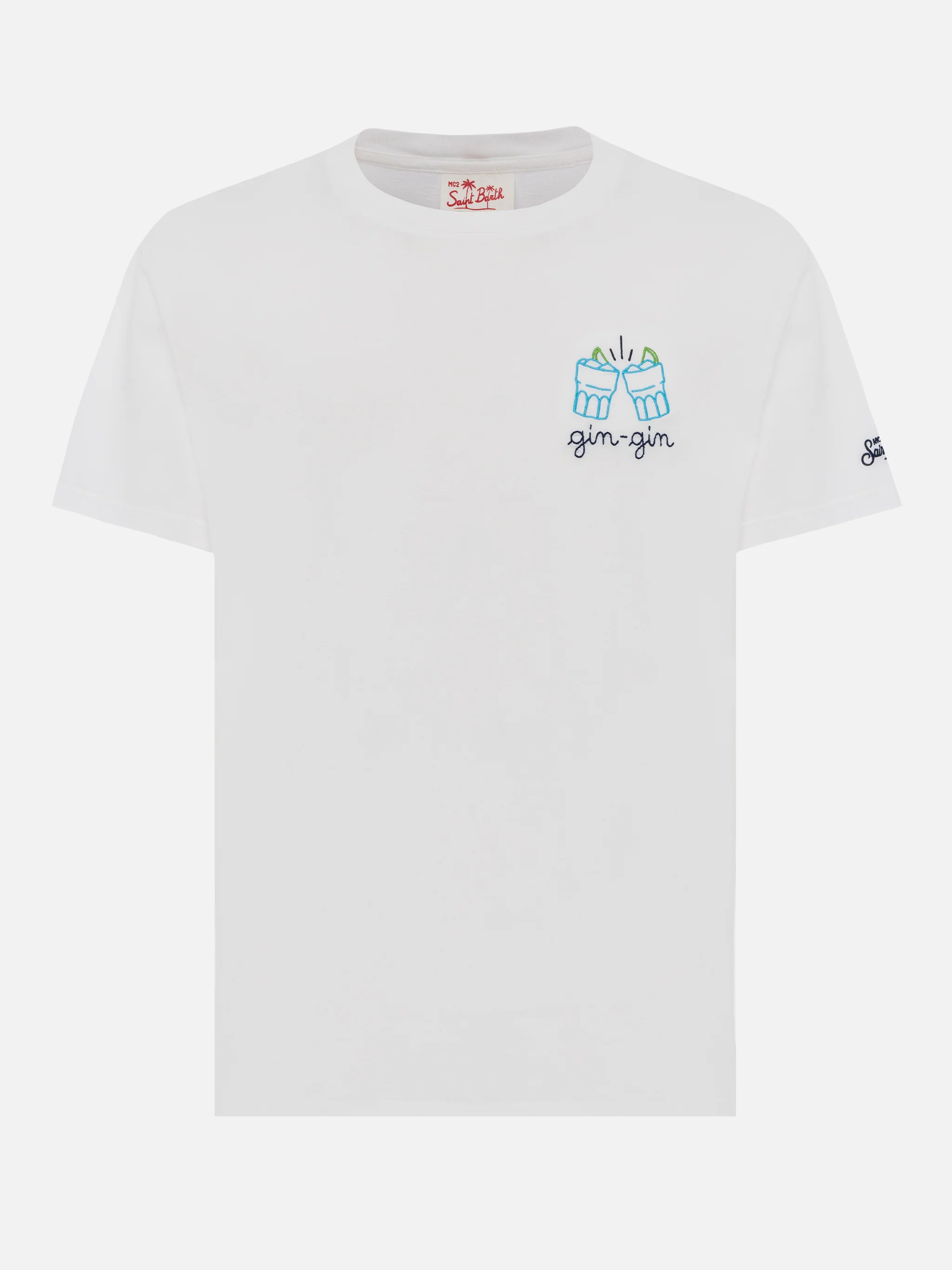 Classic fit cotton jersey t-shirt Portofino with Gin Gin embroidery | INSULTI LUMINOSI SPECIAL EDITION - Image 4