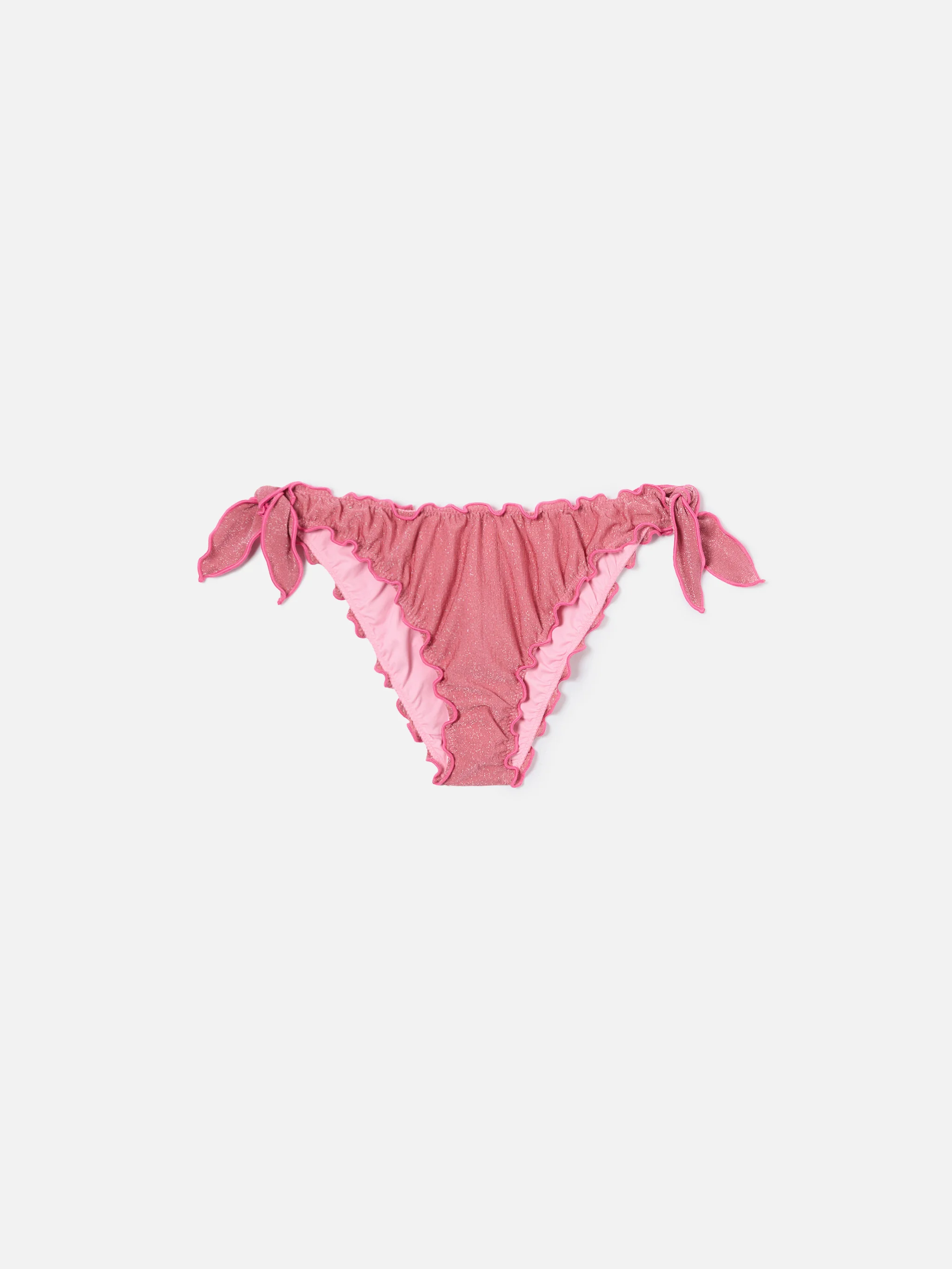 Classic Moon pink lurex bikini bottoms with side bows