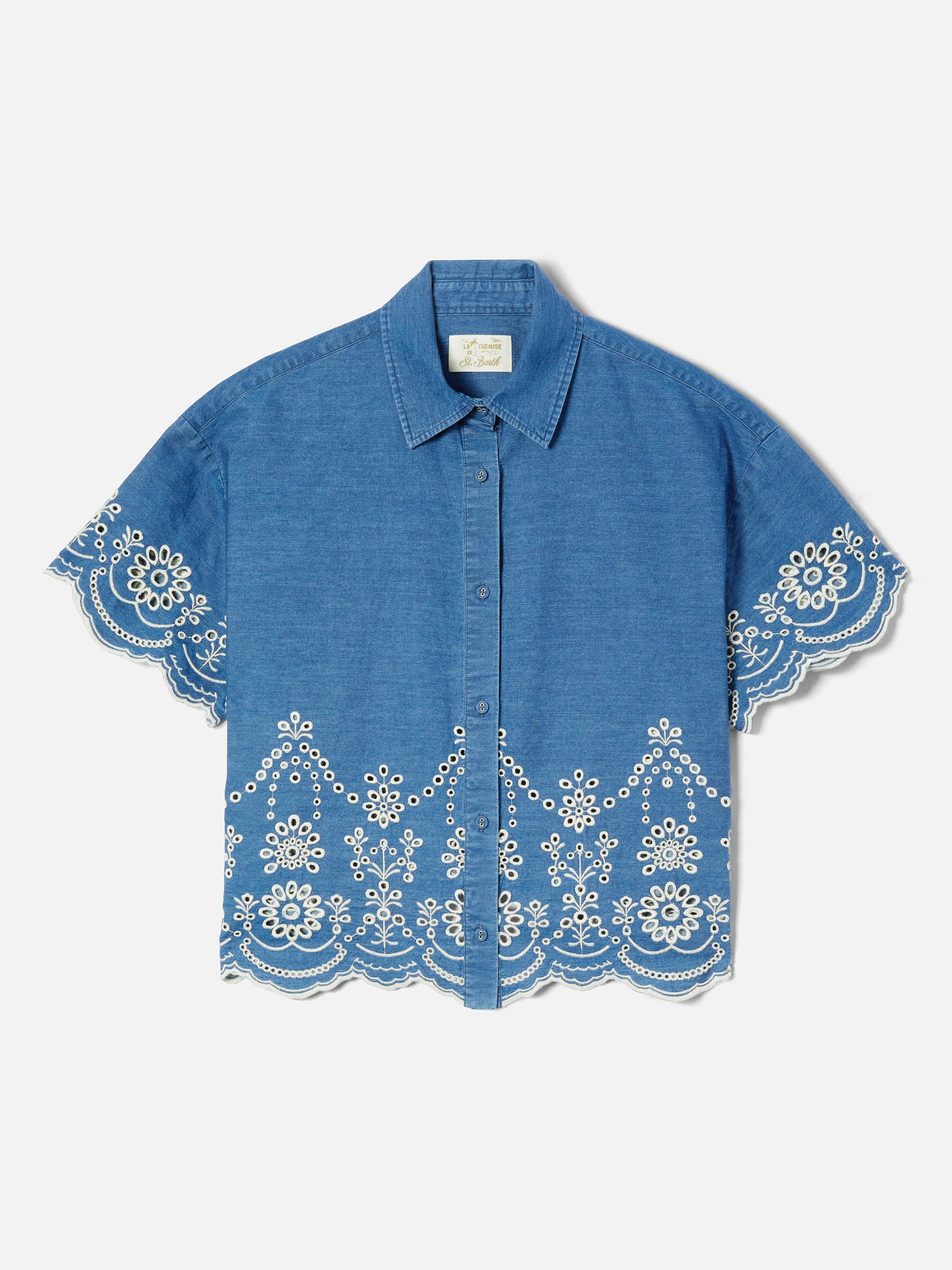 Clementine chambray shirt with floral embroidery - Image 5
