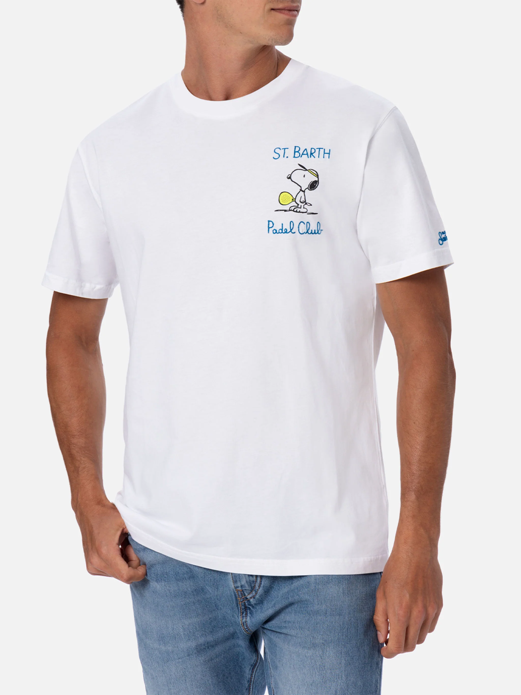 Cotton T-shirt with Snoopy padel club embroidery | SNOOPY PEANUTS® SPECIAL EDITION - Image 3