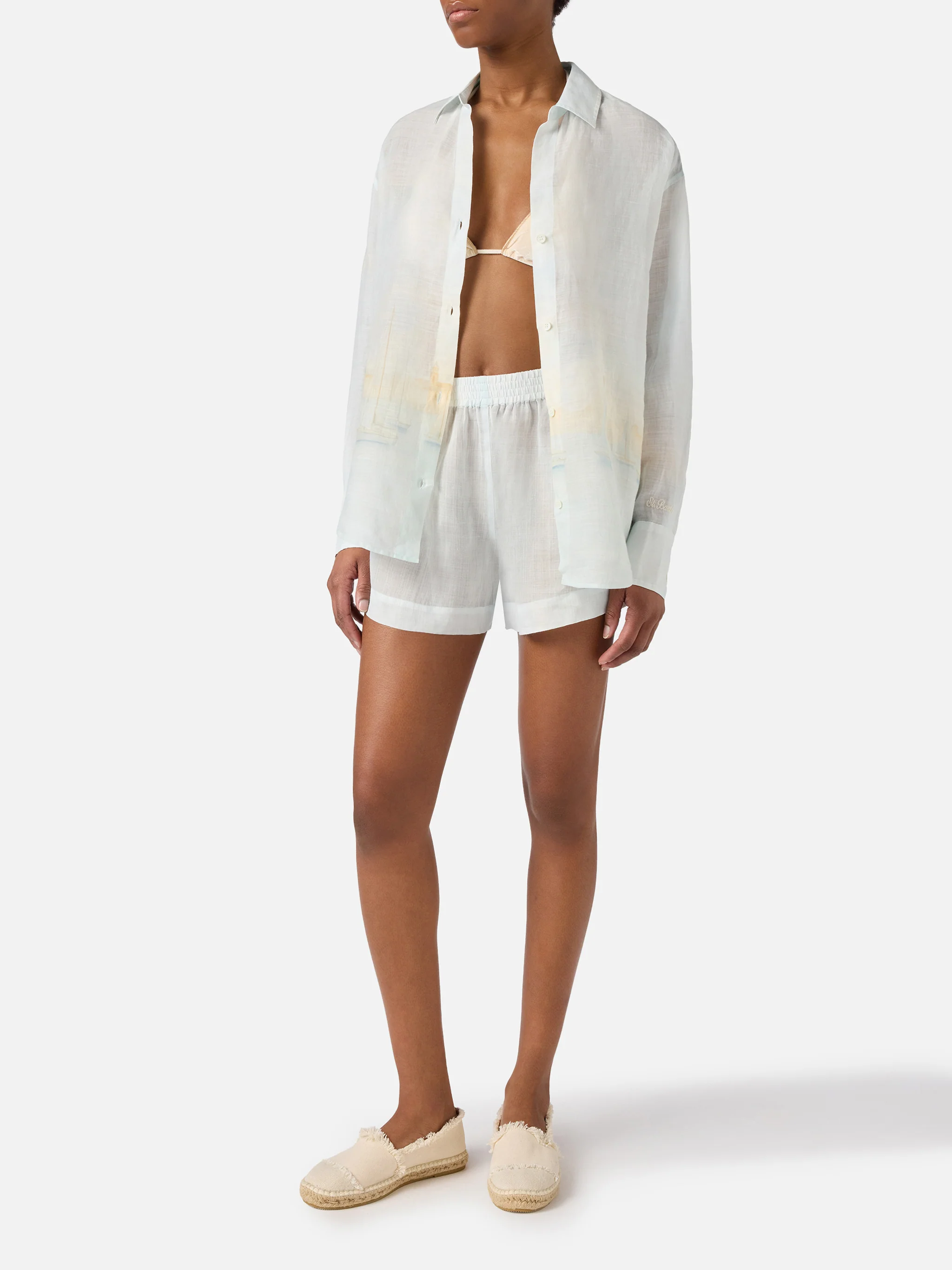Cristal ramie shirt with St. Tropez print - Image 4