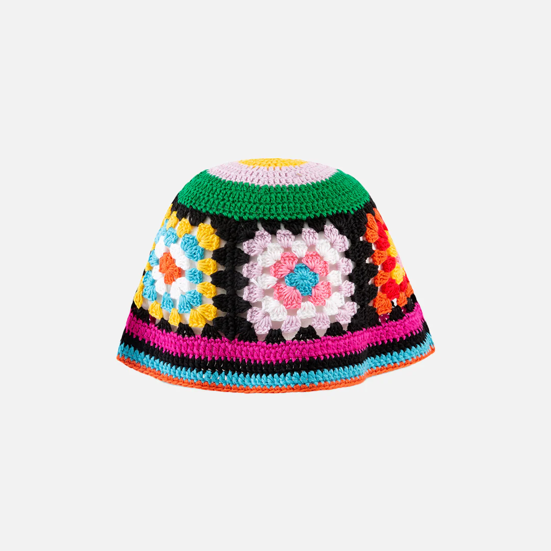 Multicolor crochet cloche hat