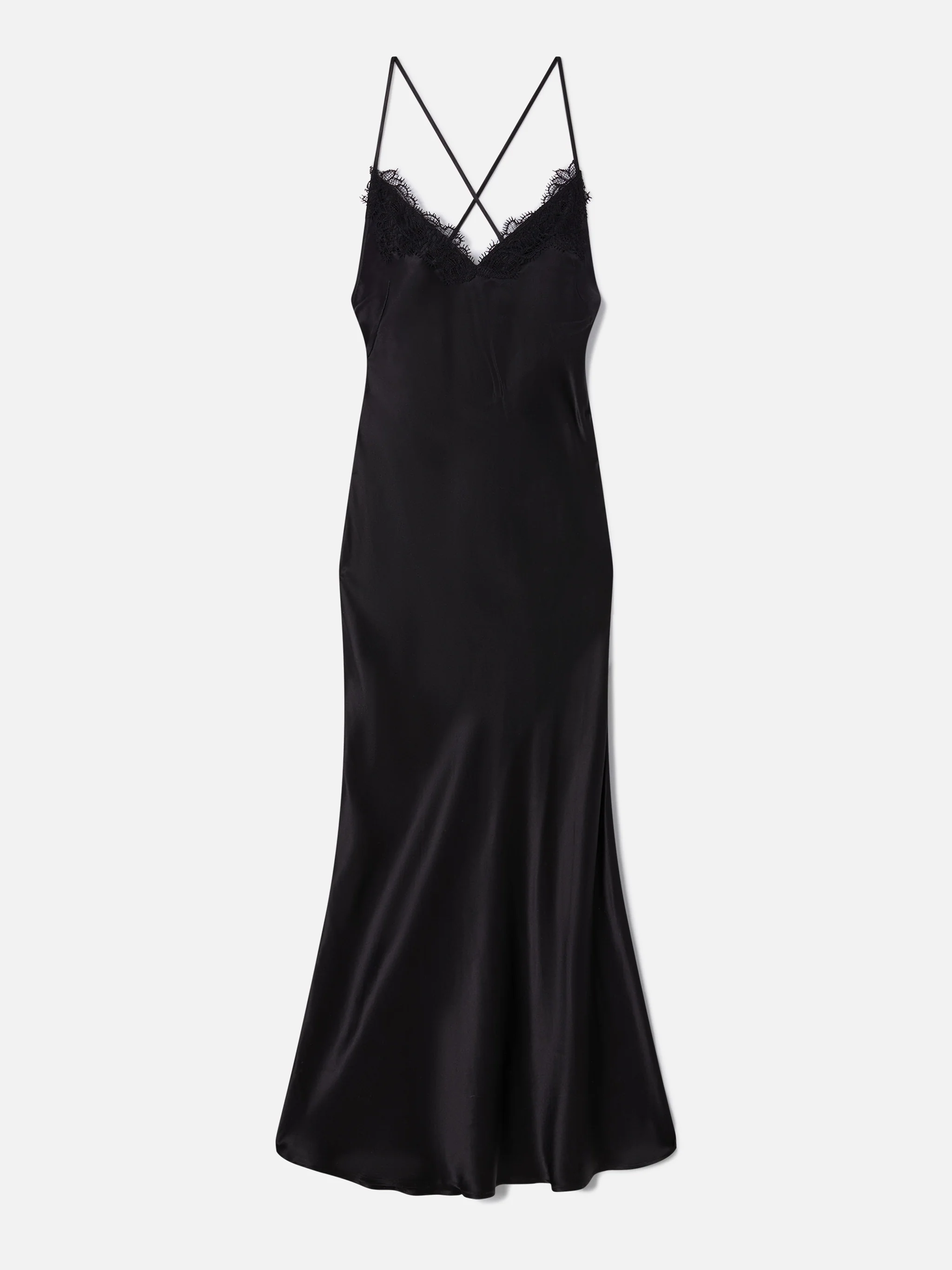 Eydis satin slip dress in black - Image 4