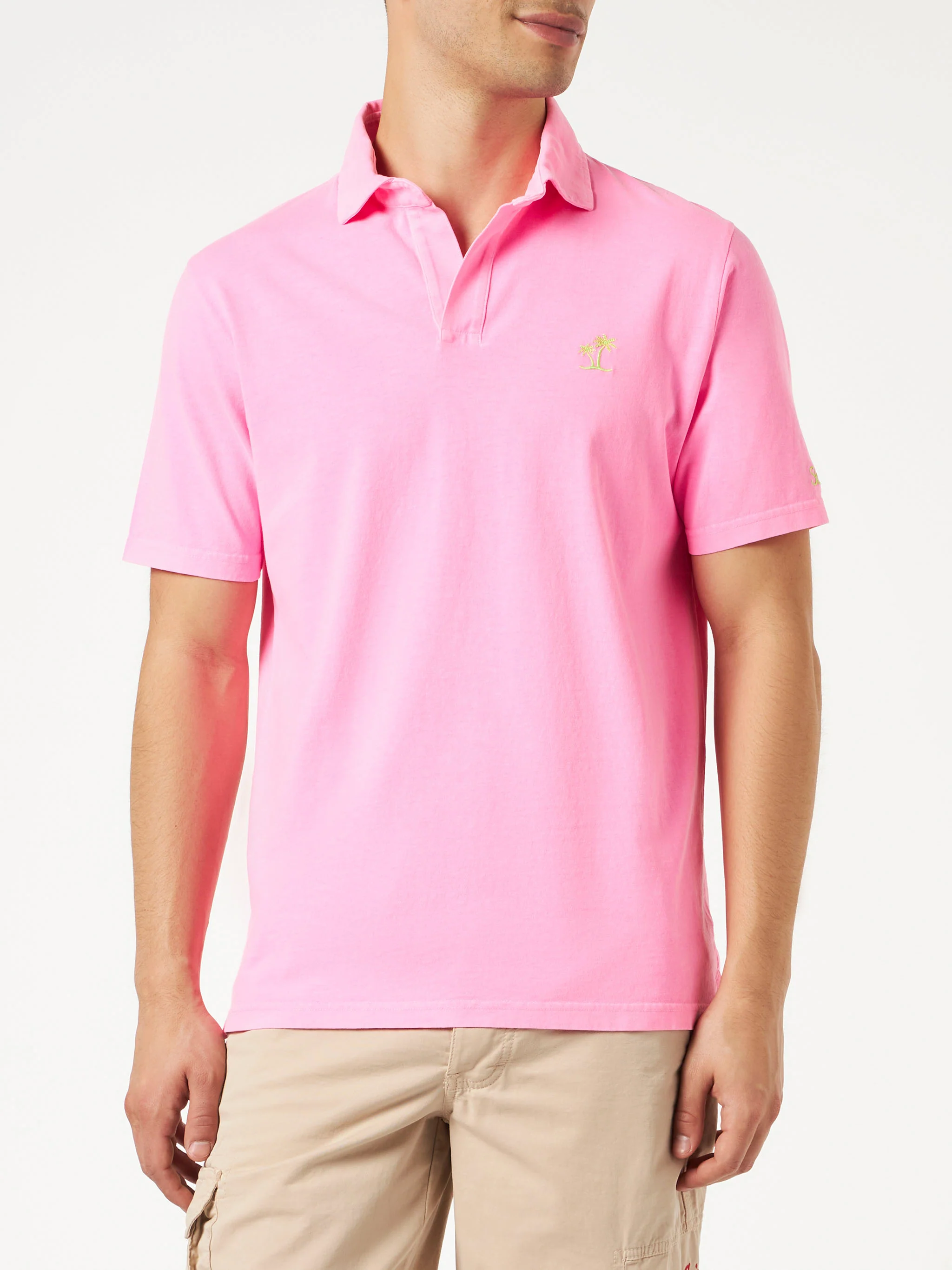 Brighton fluo pink jersey polo shirt