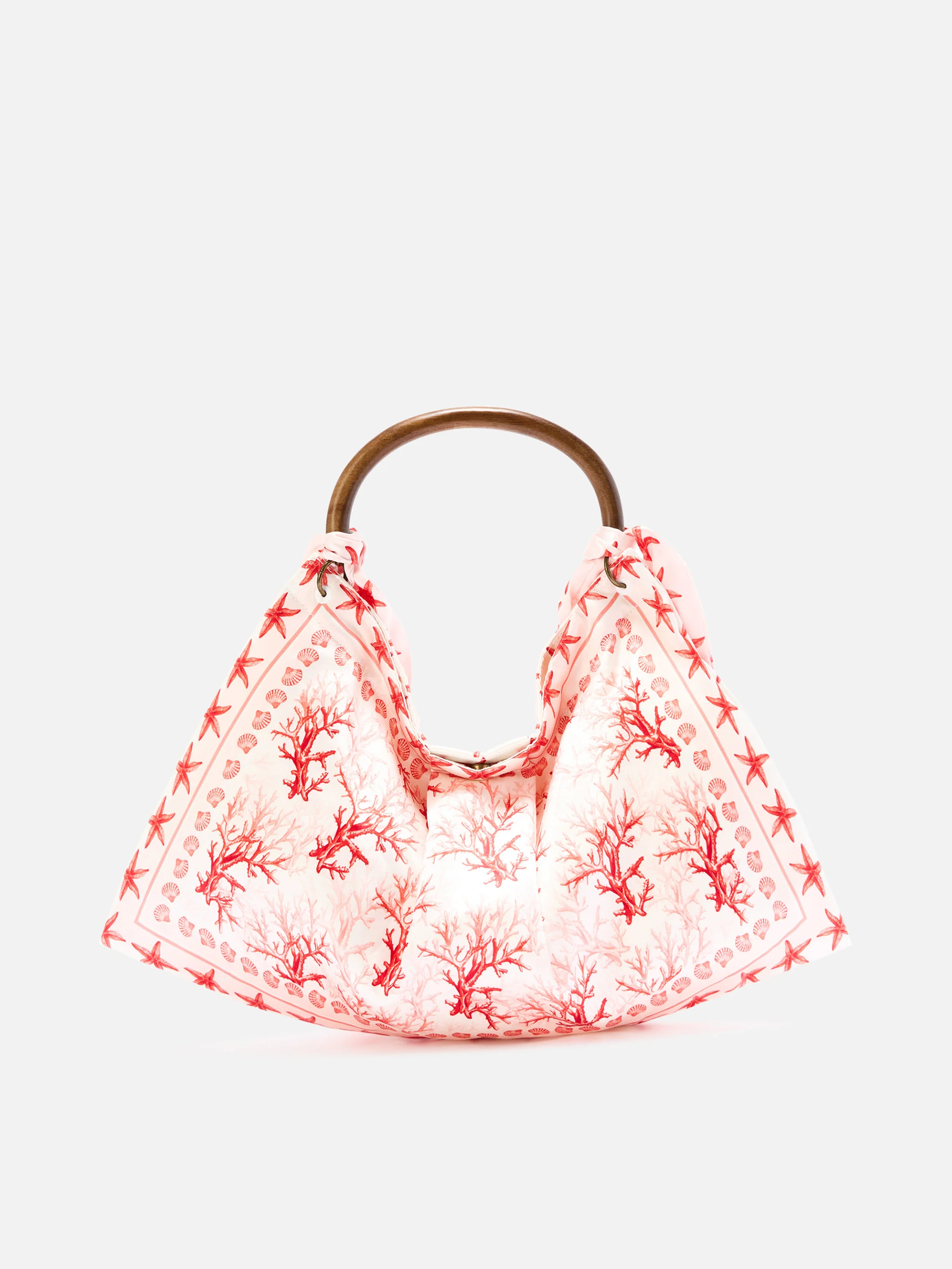 Foulard bag with soft structure and coral pattern - Image 3