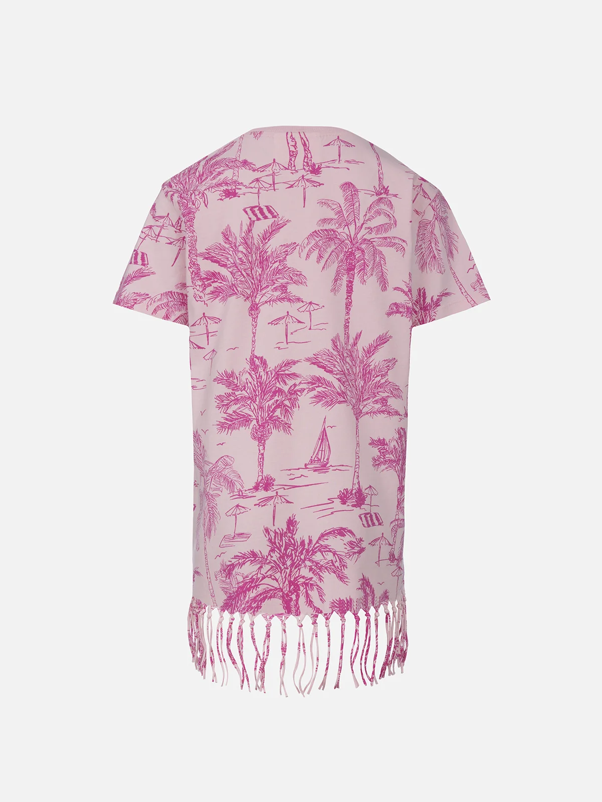 Girl Abbey dress with fringes and toile de jouy print - Image 2