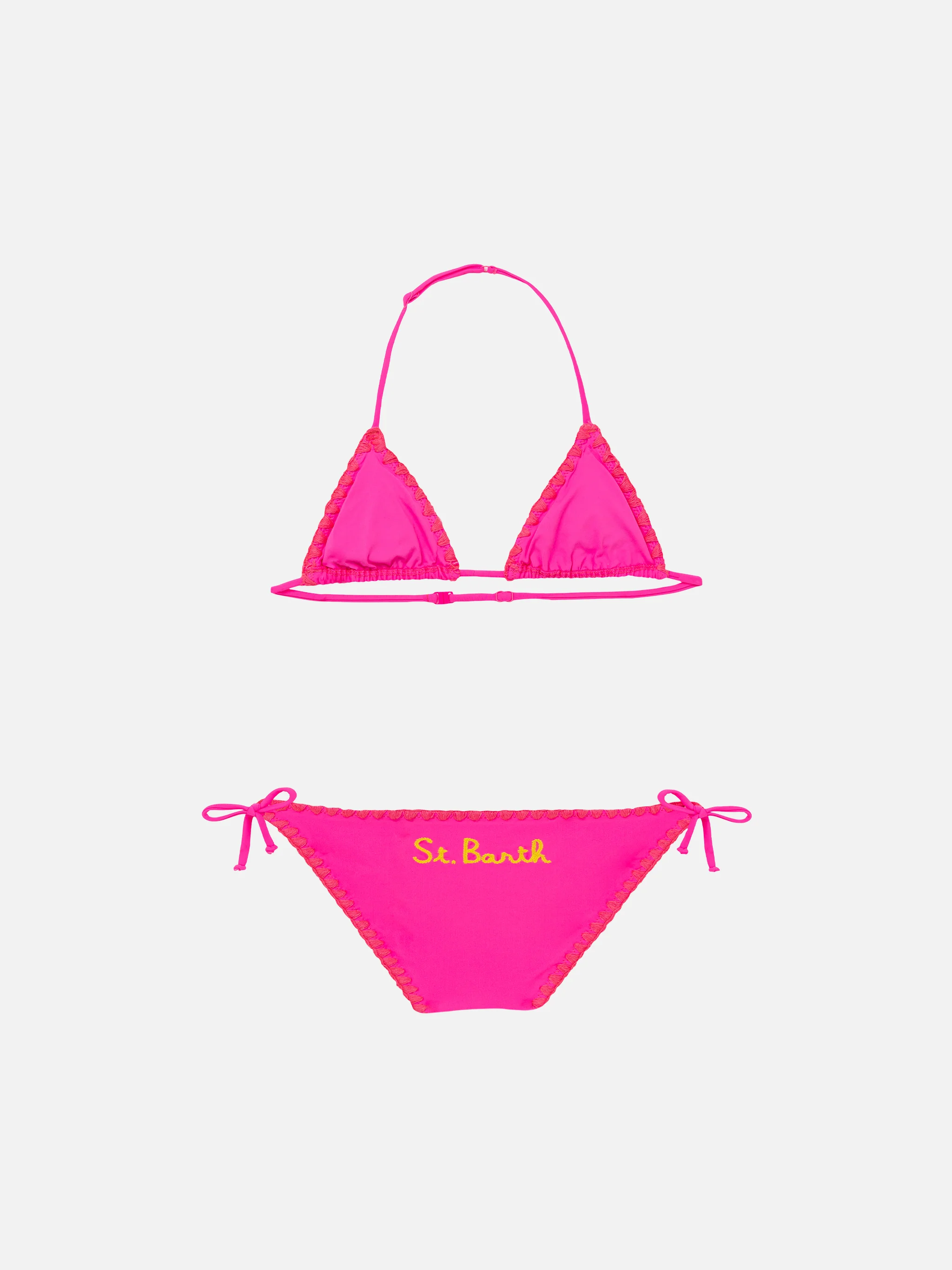 Girl triangle bikini with ducky crochet patch - Image 2