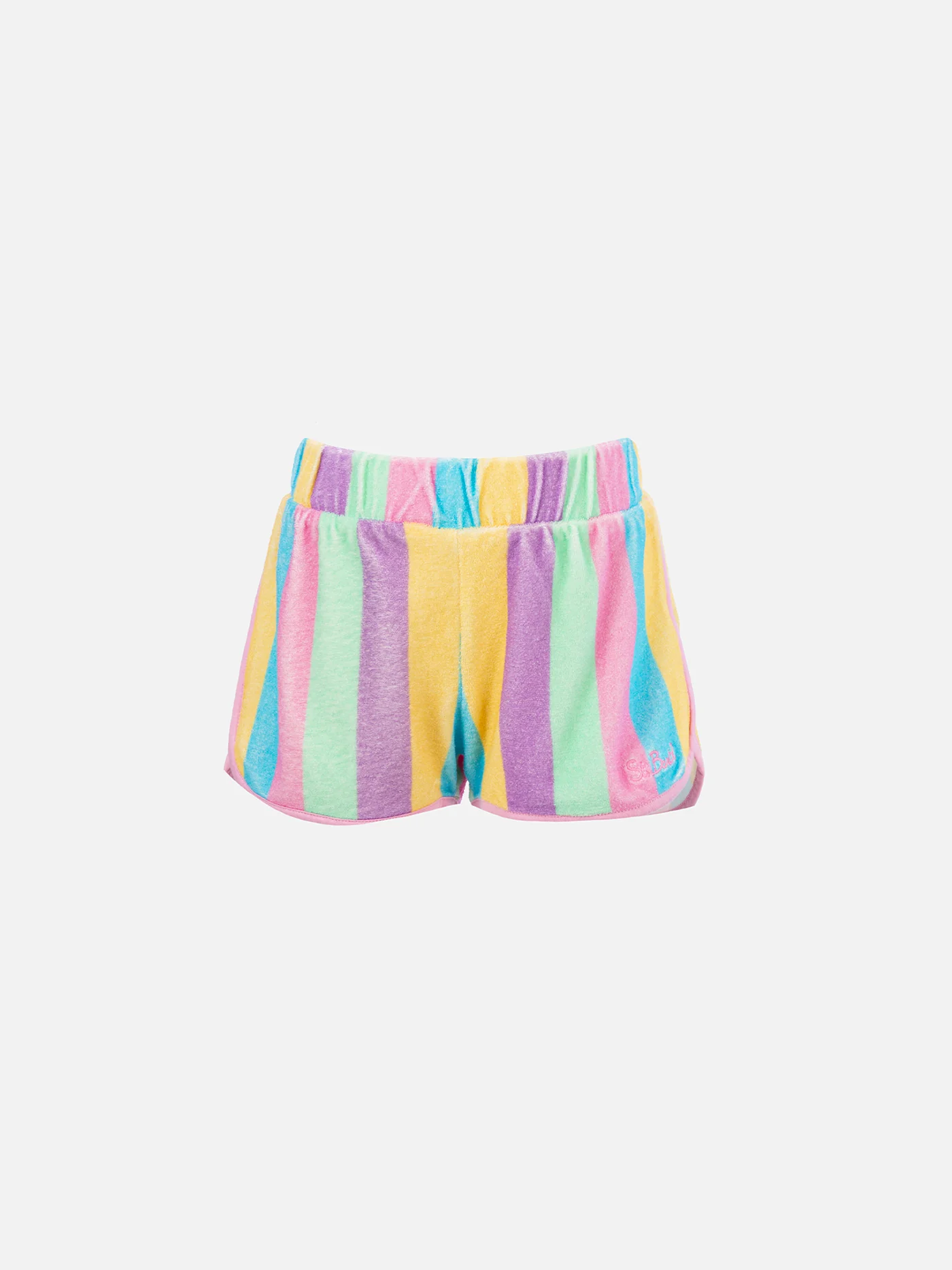 Girl multicolor terry pull up shorts Curly