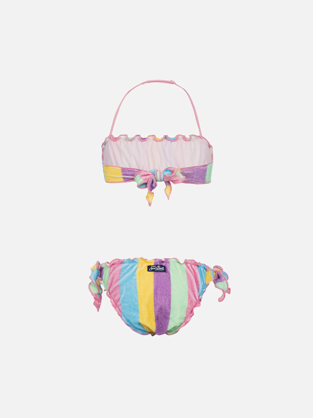 Girl terry classic bandeau bikini Emy with striped print - Image 2