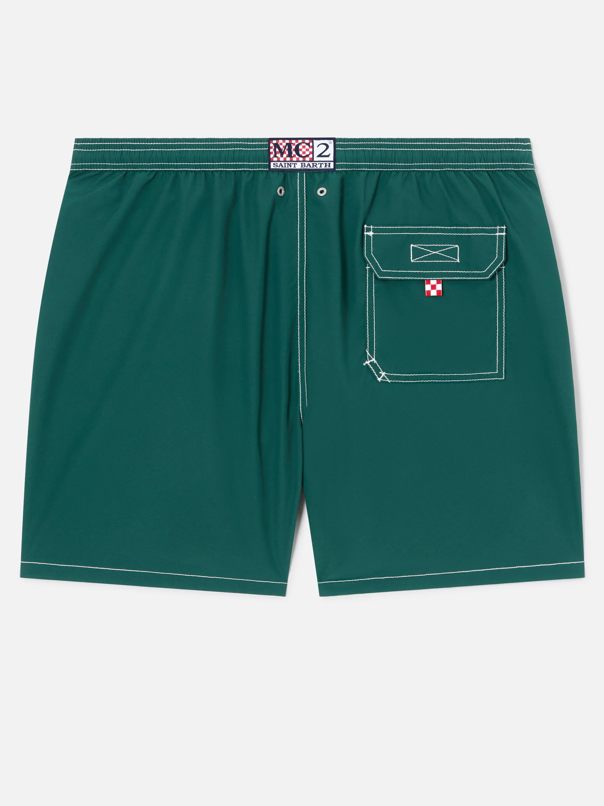 Green mid-length classic light swim shorts Patmos - Image 2