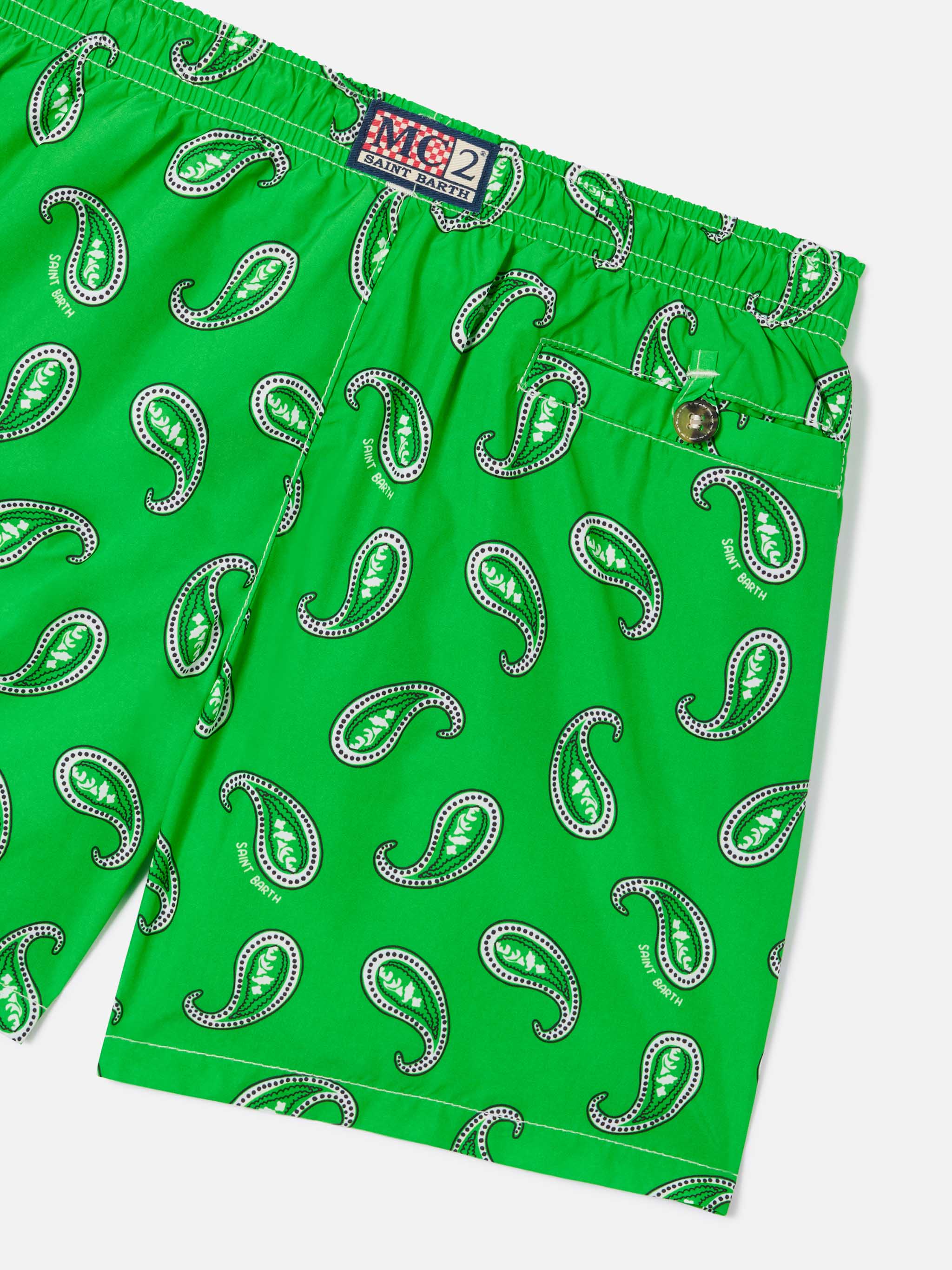 Boy swim shorts with paisley print - Image 3
