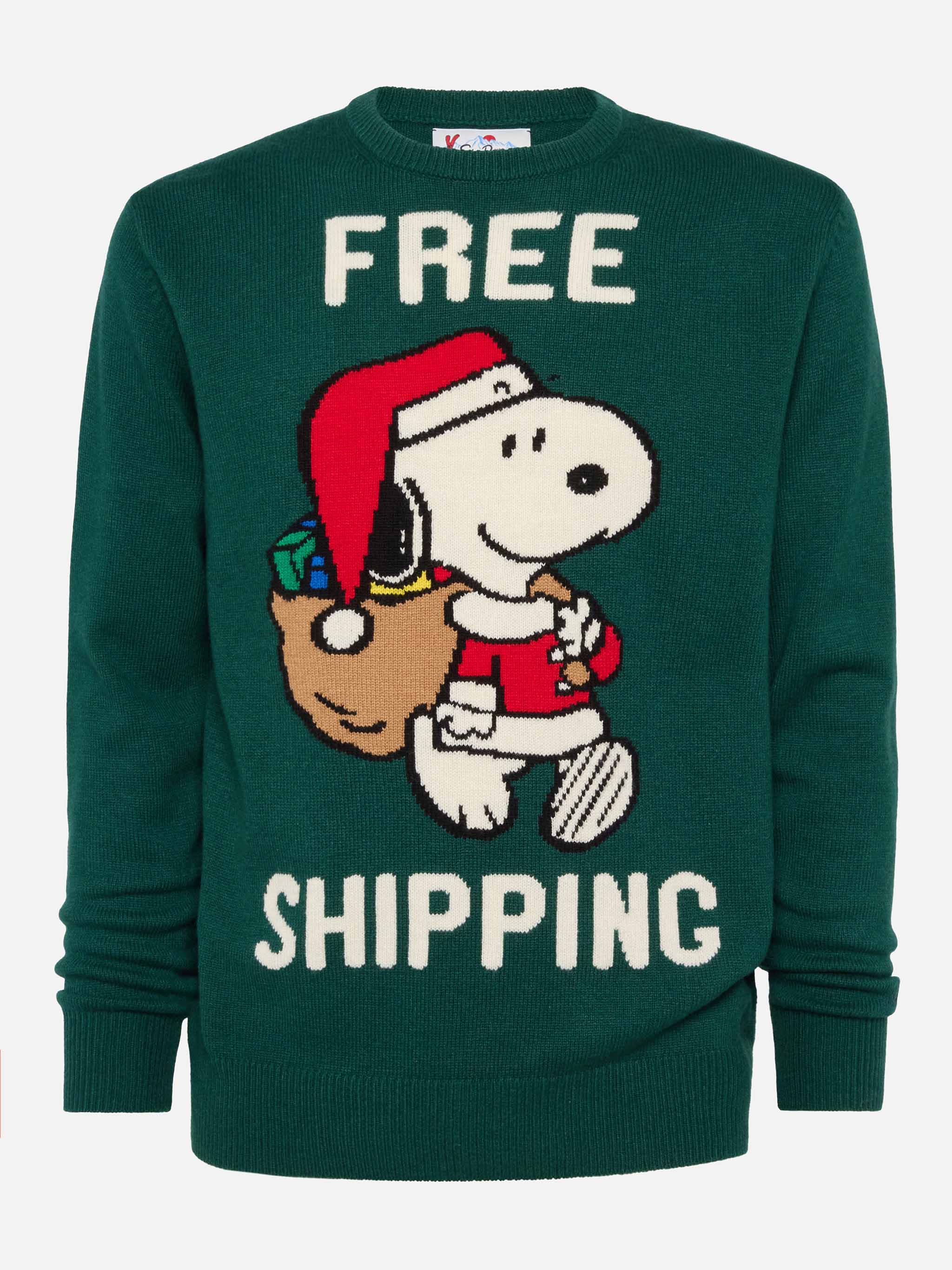 Green sweater Heron with Snoopy jacquard | SNOOPY PEANUTS® SPECIAL EDITION - Image 5