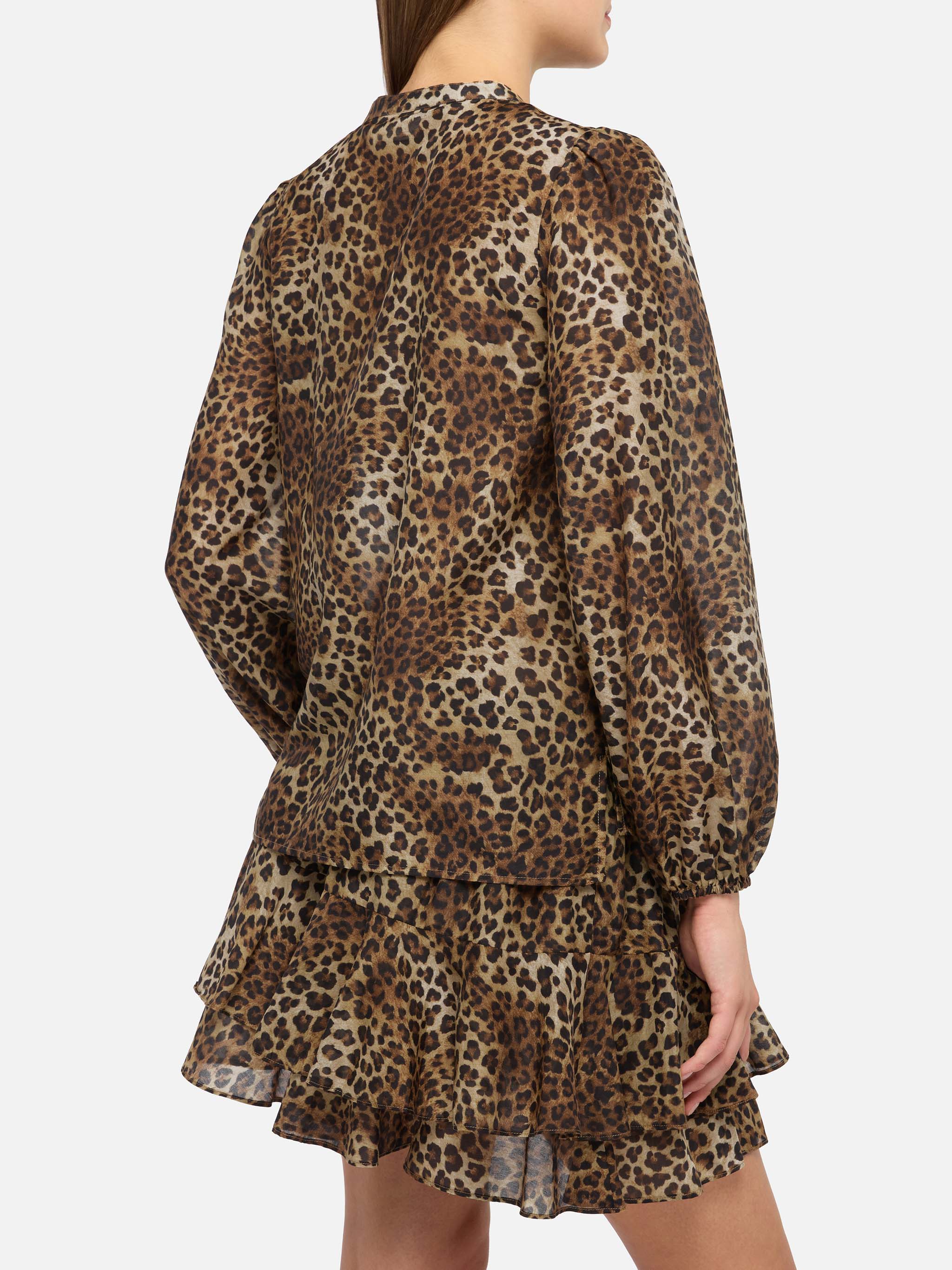 Harper silk voile blouse in silk voile with animalier print - Image 4