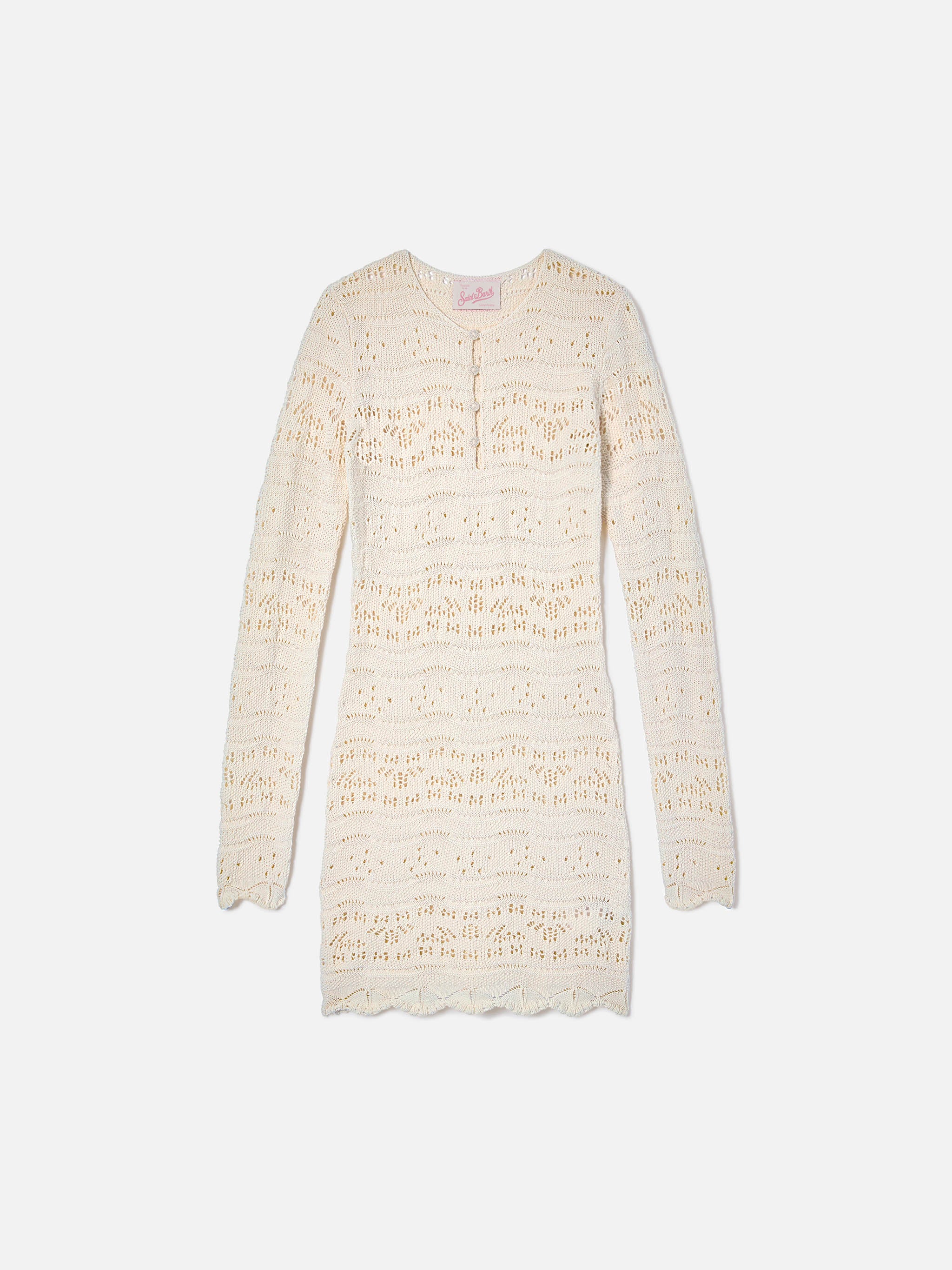Ilany white openwork cotton knit dress - Image 4