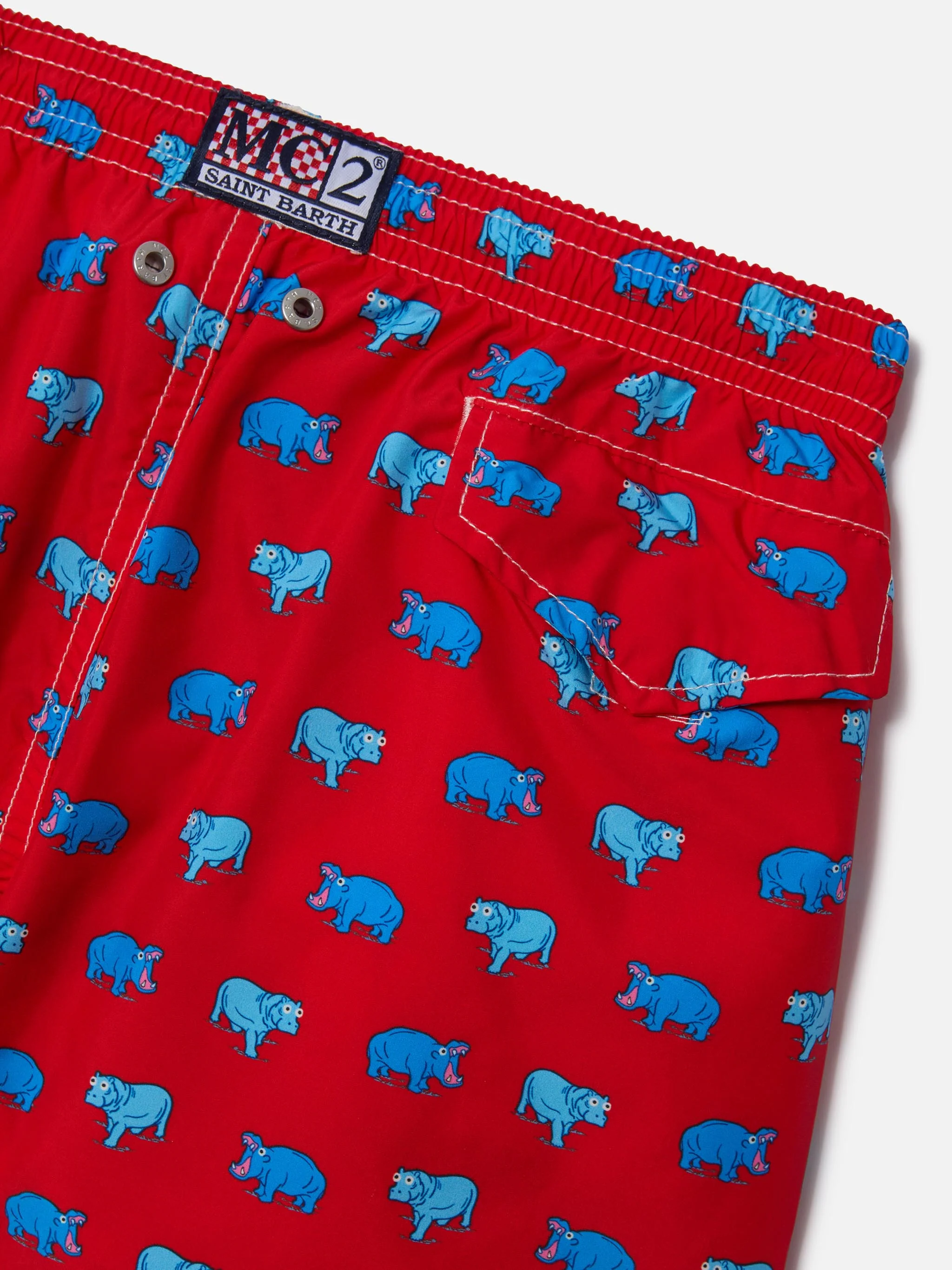 Jean Lighting 70 lightweight swim shorts with hippo print - Image 3