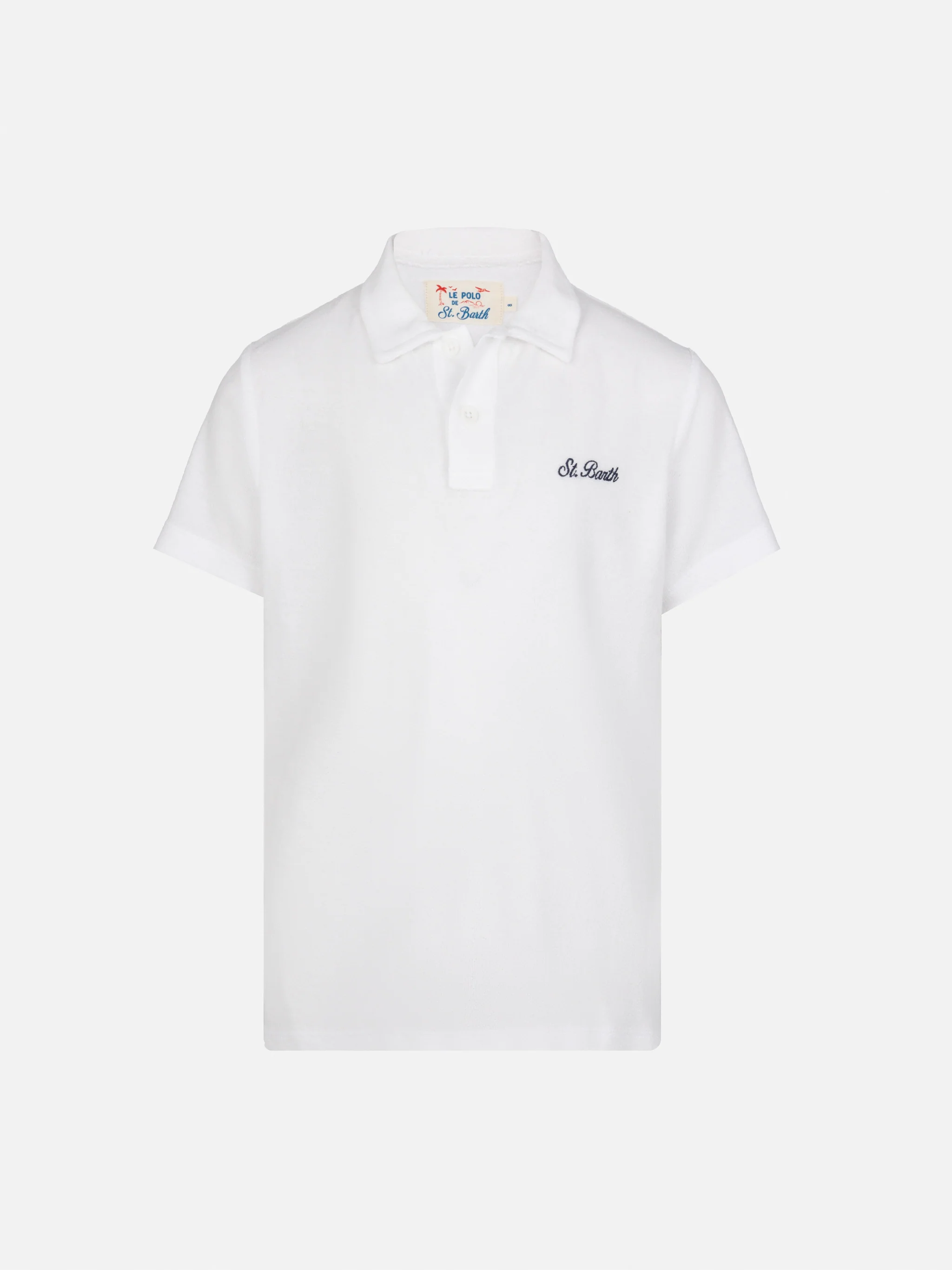 Jeremy Jr white terry polo shirt