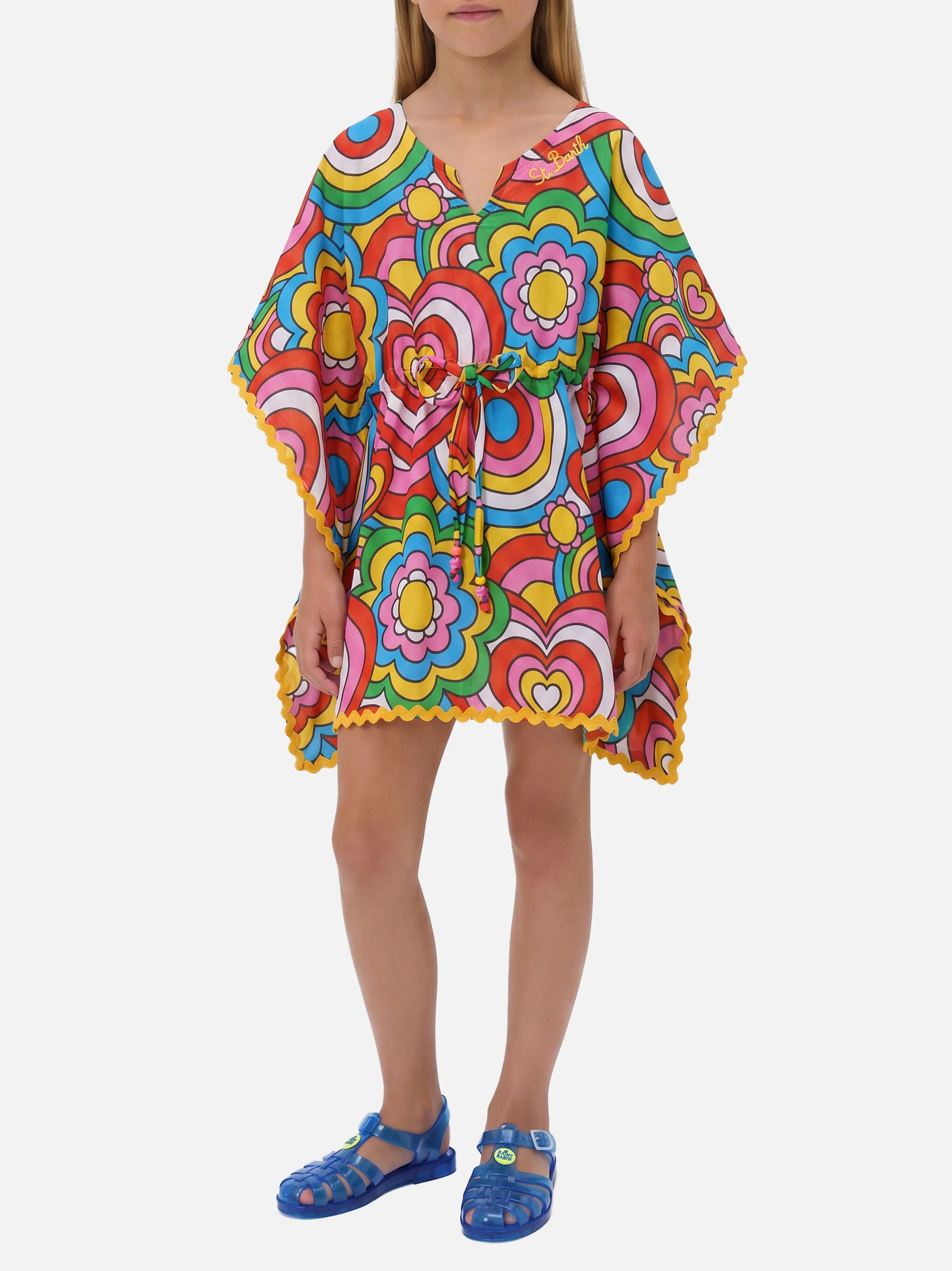 Kate poncho with crazy shapes print - Image 2
