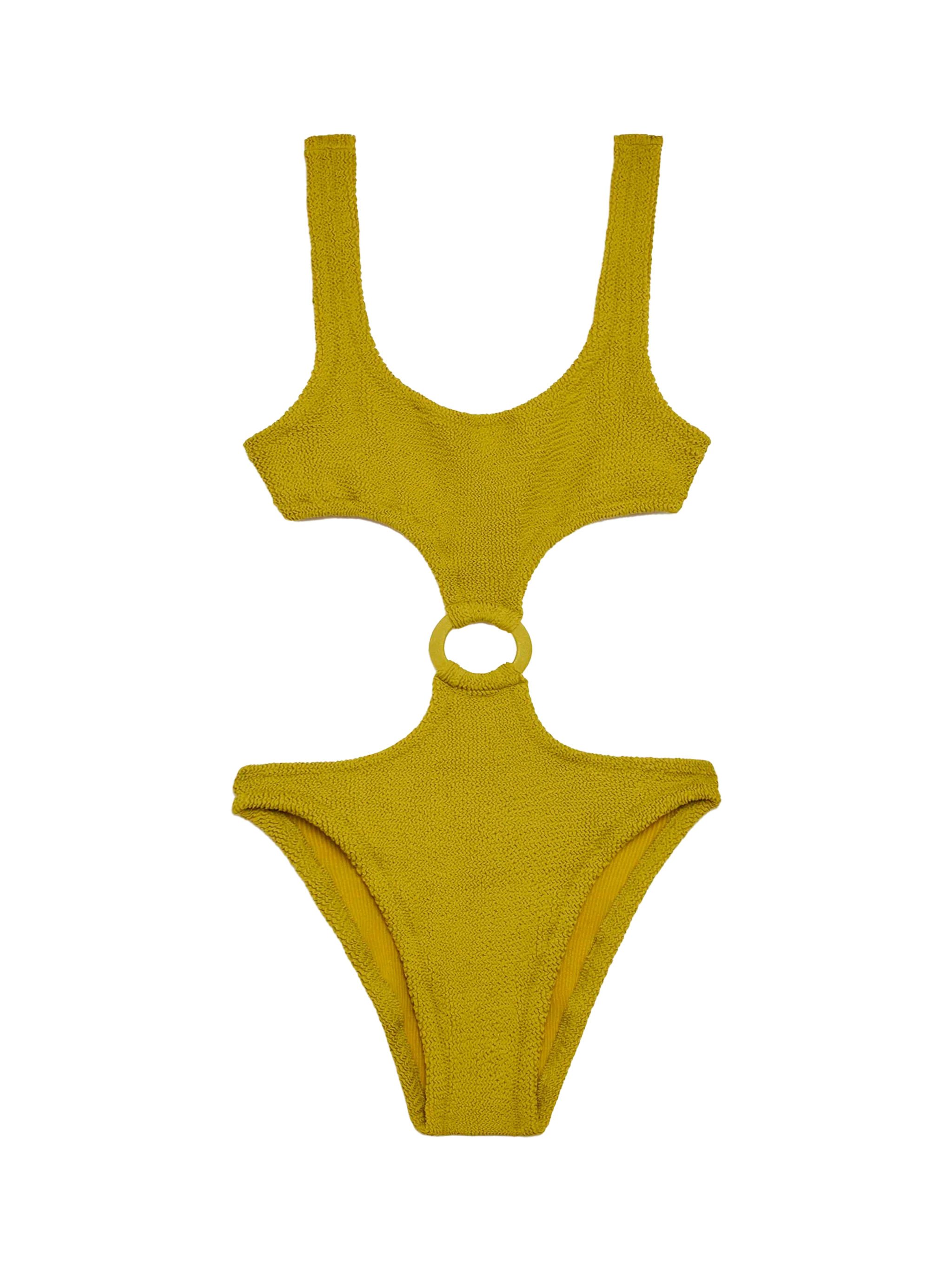 Laurel crinkle pistachio cut-out one-piece swimsuit