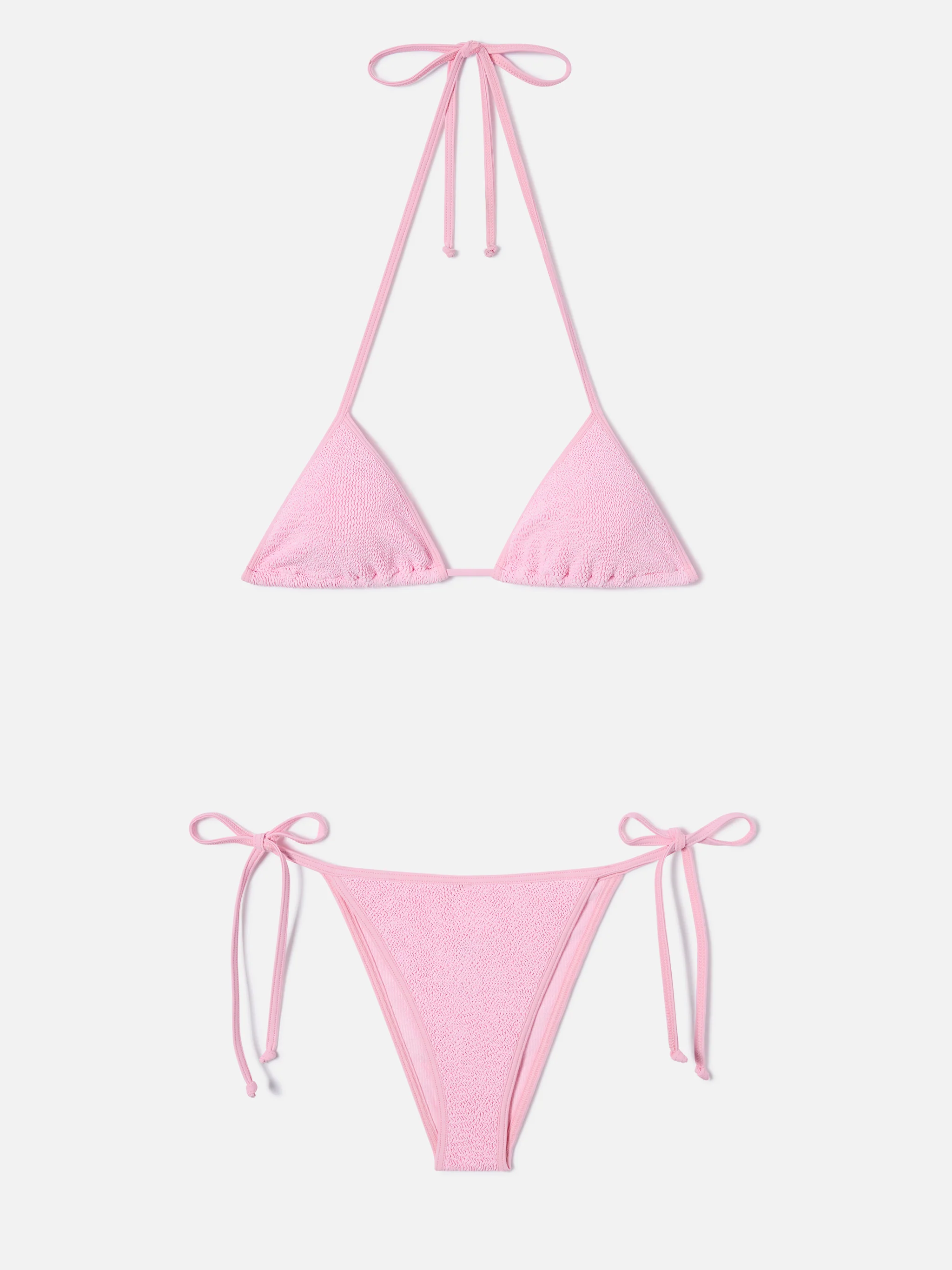 Leah Marielle String bikini in pink with contrast trims