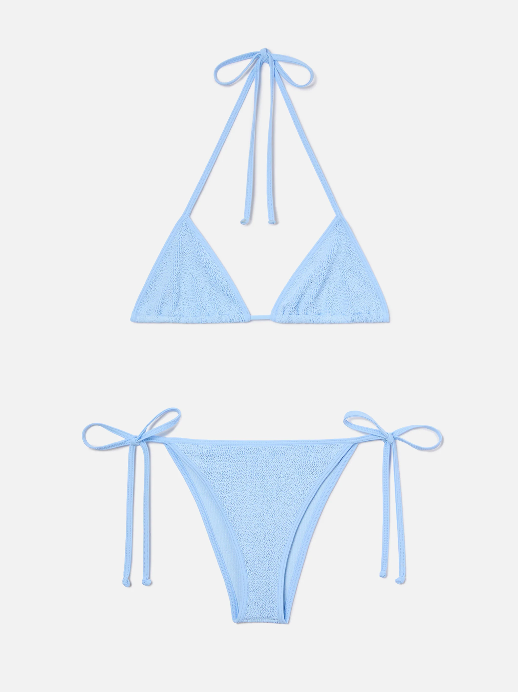 Leah Marielle light blue crinkle triangle bikini
