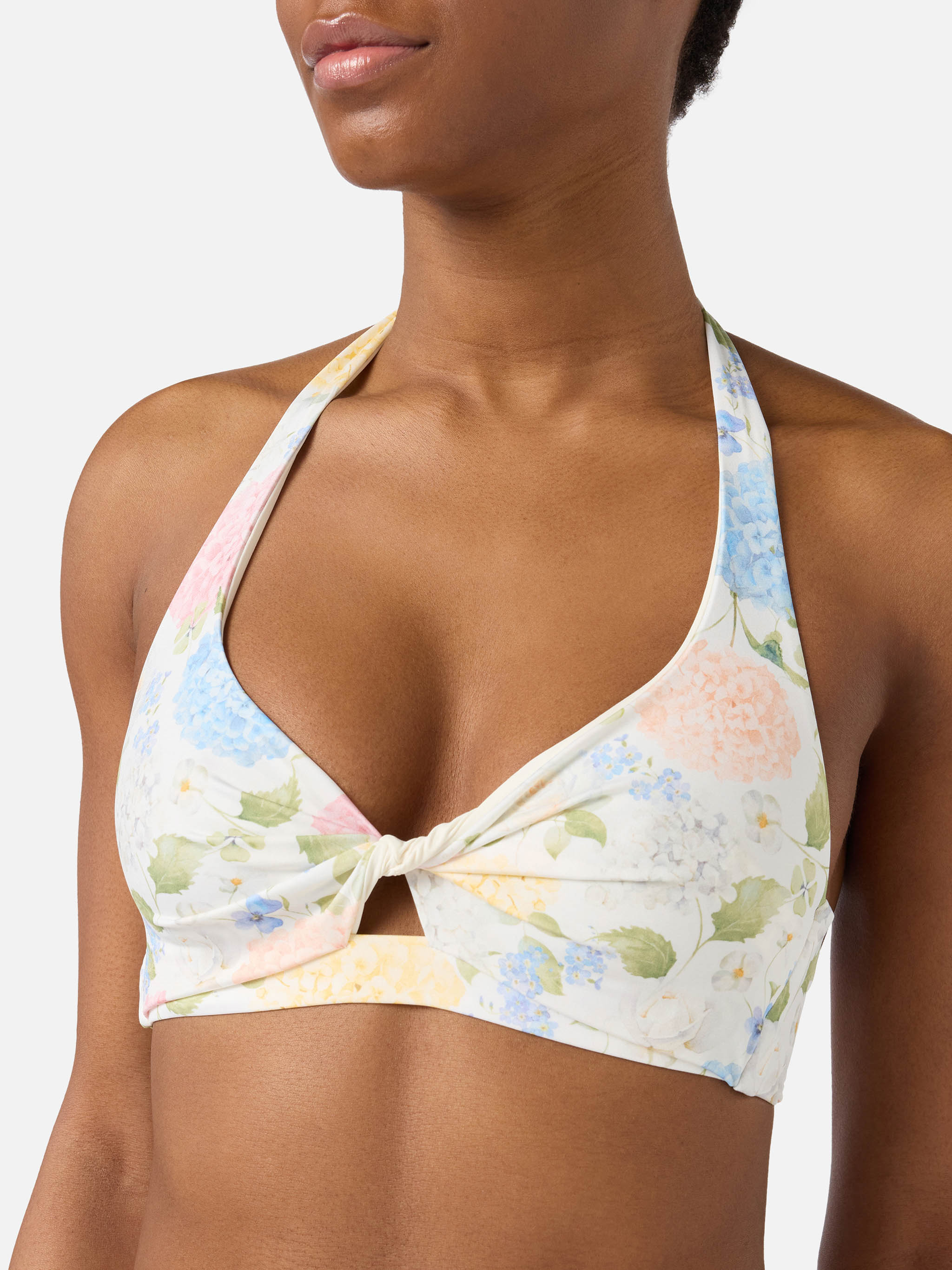 Leda bralette bikini top with floral print and cut-out detail - Image 2