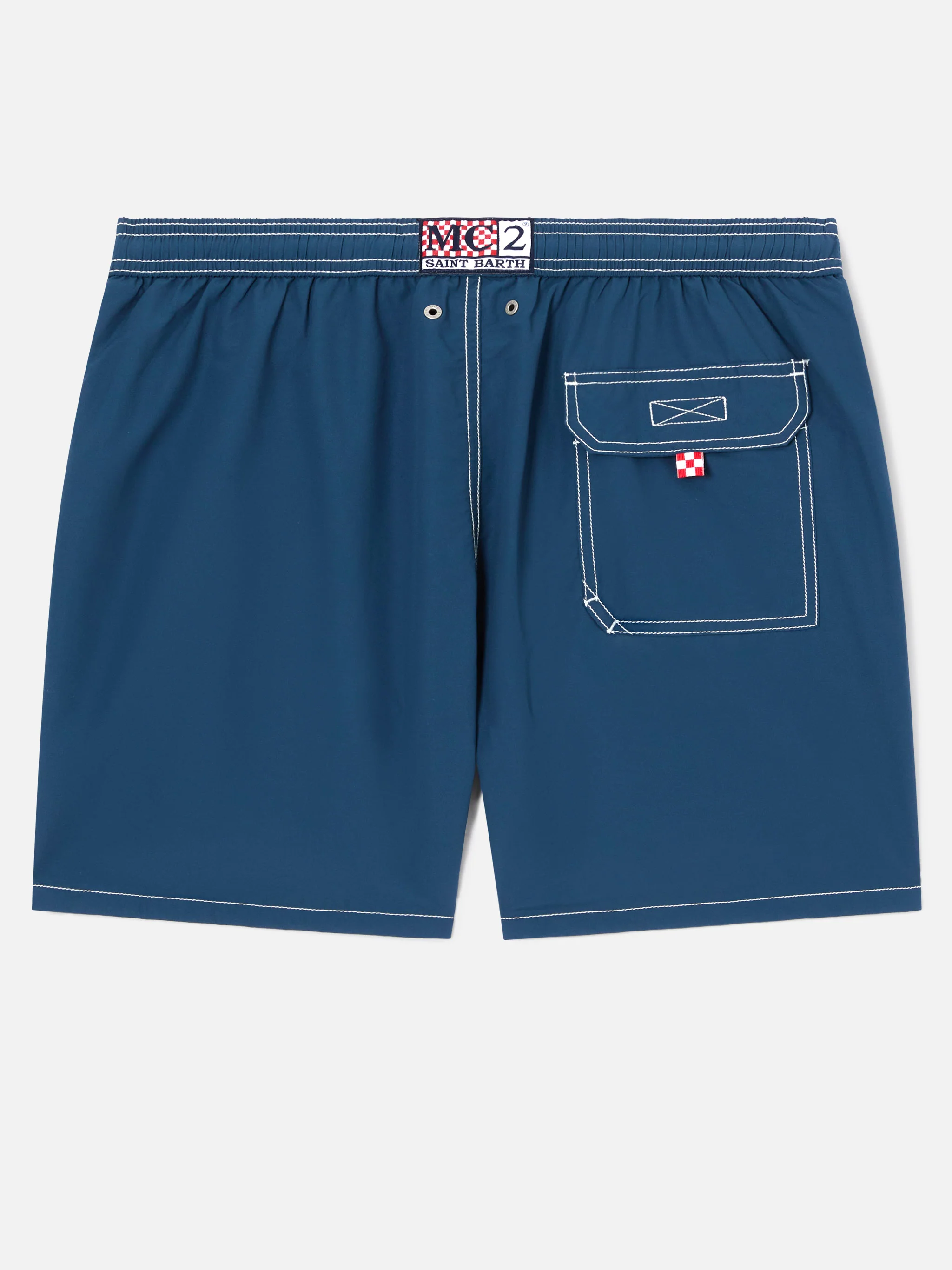 Light blue mid-length classic light swim shorts Patmos - Image 2
