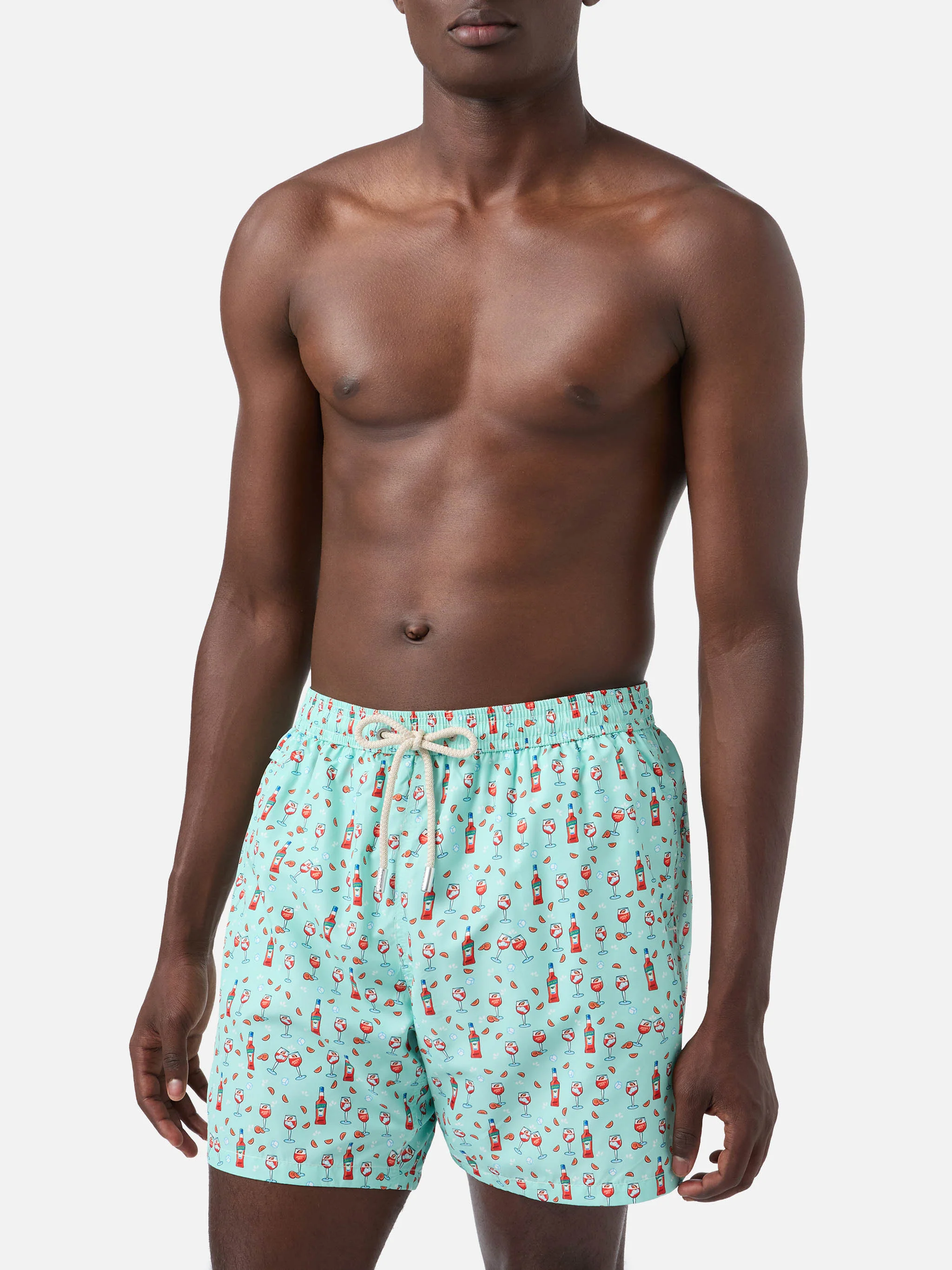 Light green Lighting Micro swim shorts with Aperol print | Special Edition - Image 3