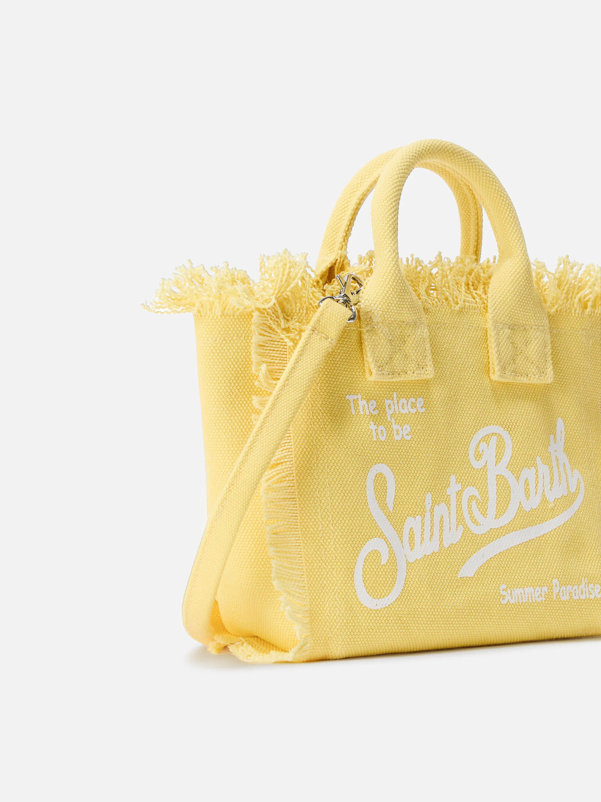 Light yellow solid color canvas Vanity mini bag - Image 2