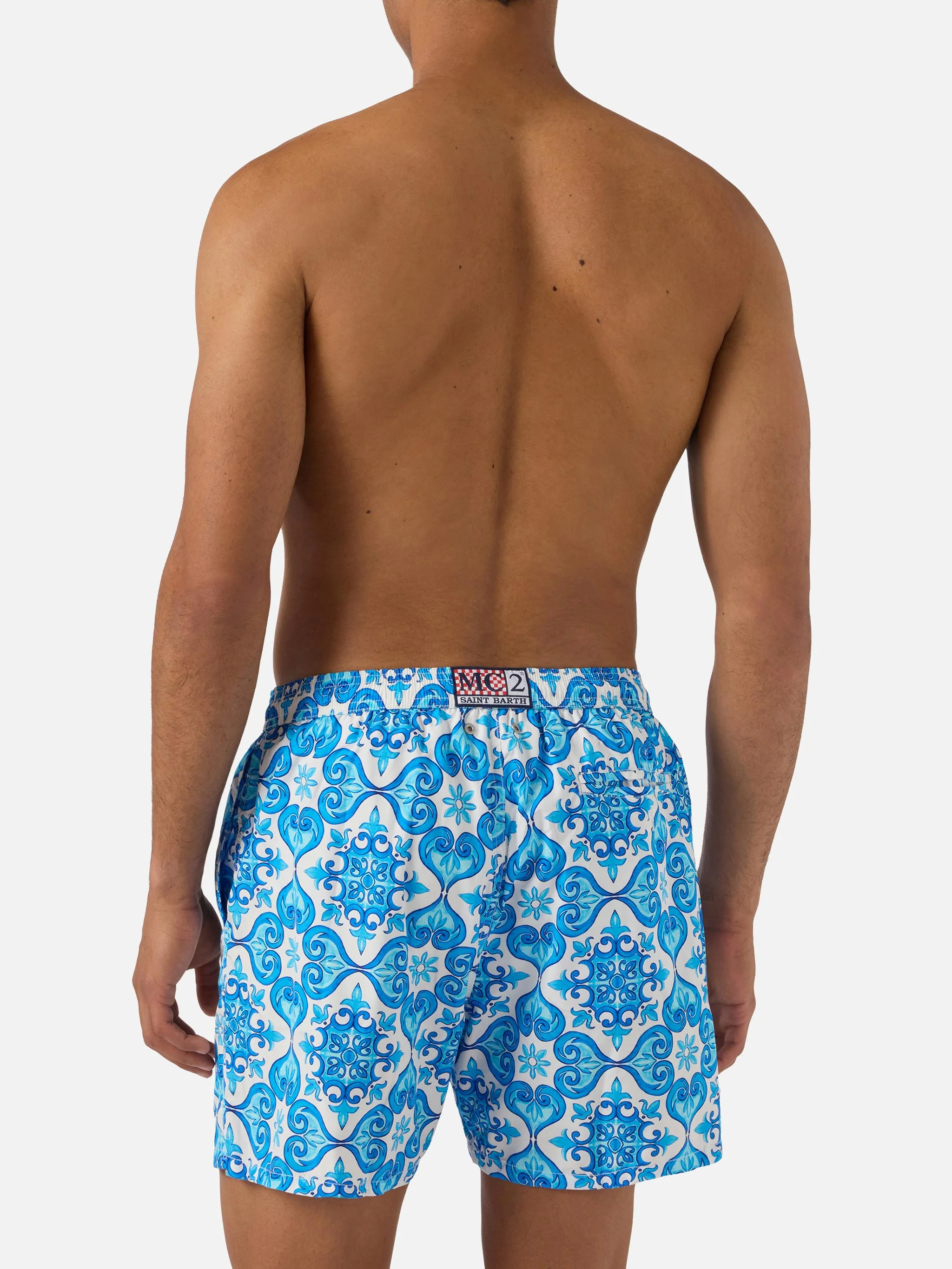 Lighting 70 swim shorts with blue majolica print - Image 5