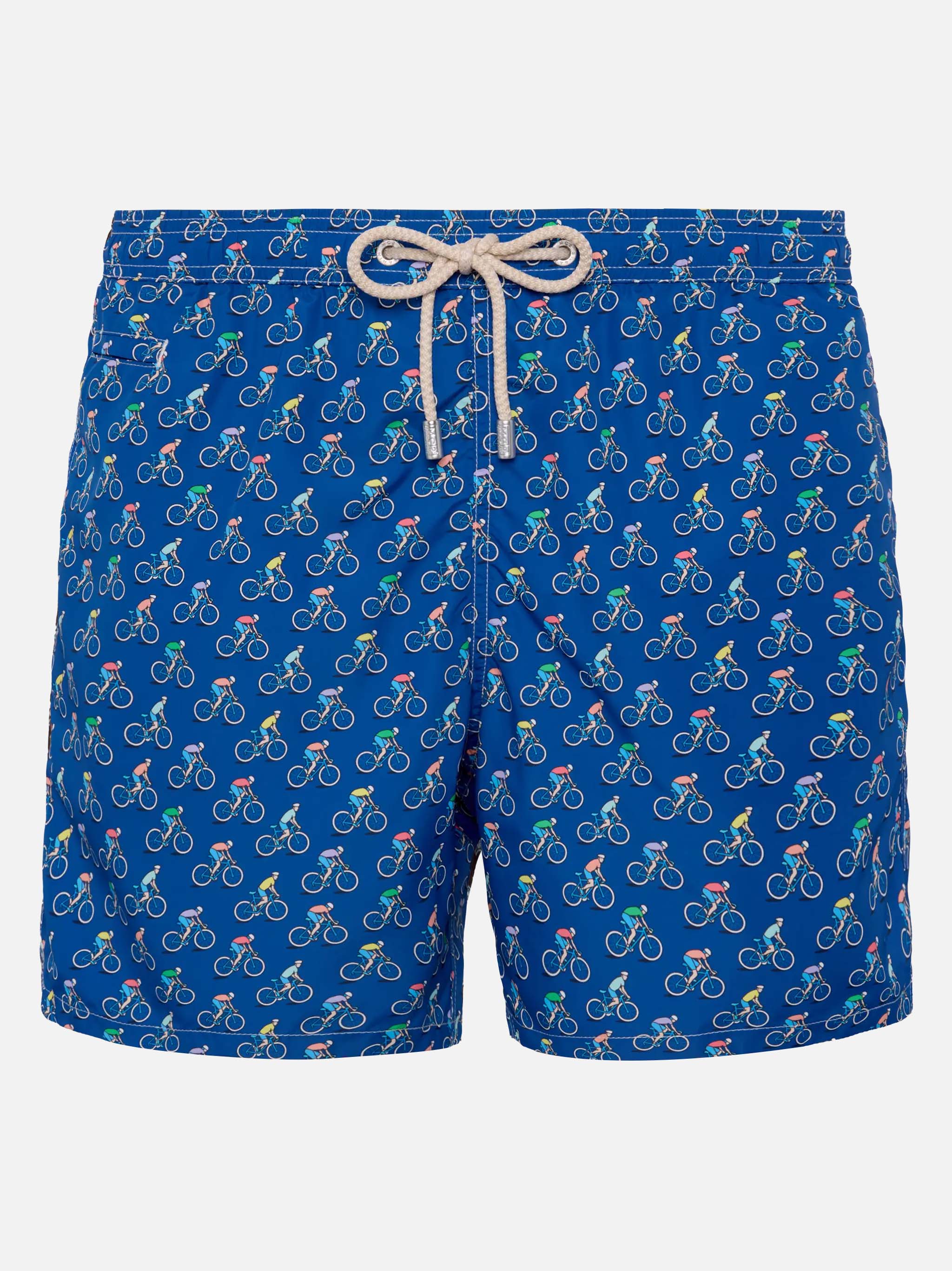 Lightweight fabric swim shorts Lighting with bikers  print